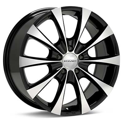 Wheels on Kmc Fader Machined W Black Accent