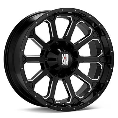 Wheels on Kmc Xd Series Bomb Black W Milled Accent