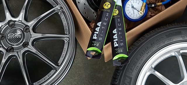 OZ Racing Wheel, Michelin Tire and PIAA Brand Wiper Accessories in Shipping Box