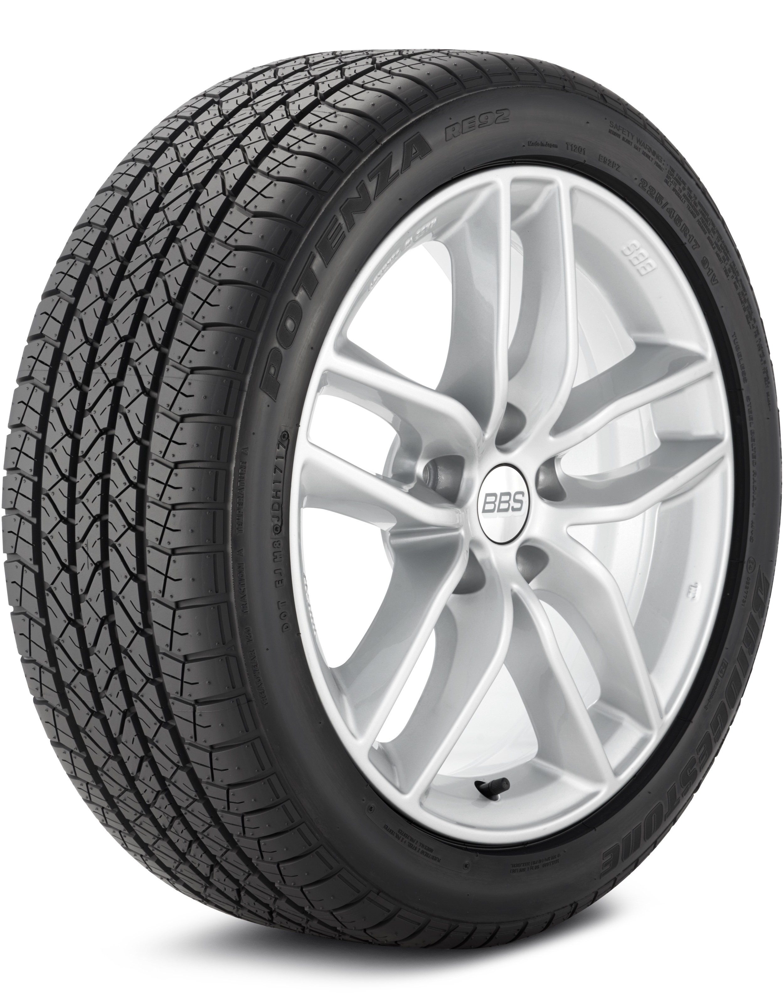 Bridgestone Potenza RE92 165/65-14 78S High Performance All-Season Tire 087939