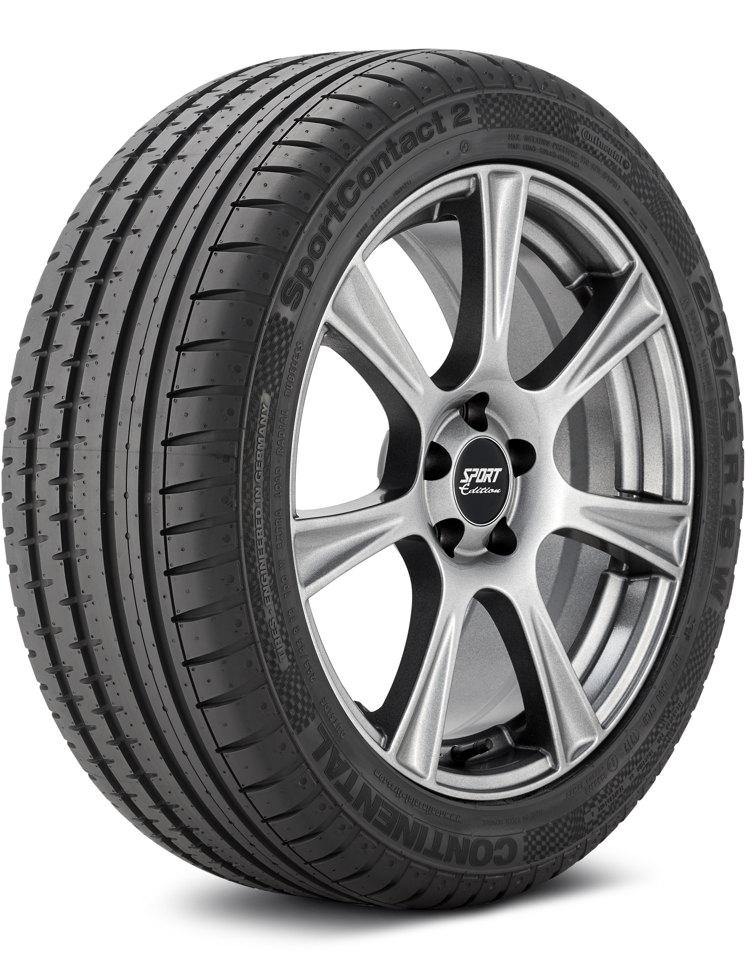 Continental ContiSportContact 2 245/45-18 XL 100W Max Performance Summer Tire 03581390000