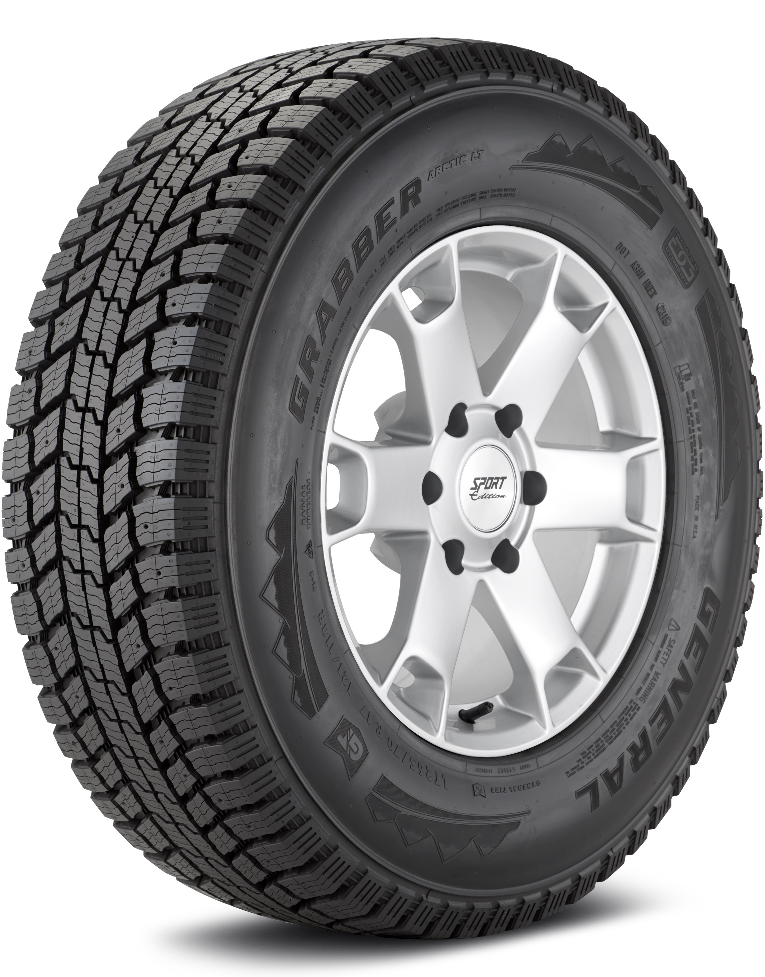 General Grabber Arctic LT 245/75-16 E 120/116R Light Truck/SUV Studdable Snow Truck Tire 04504440000