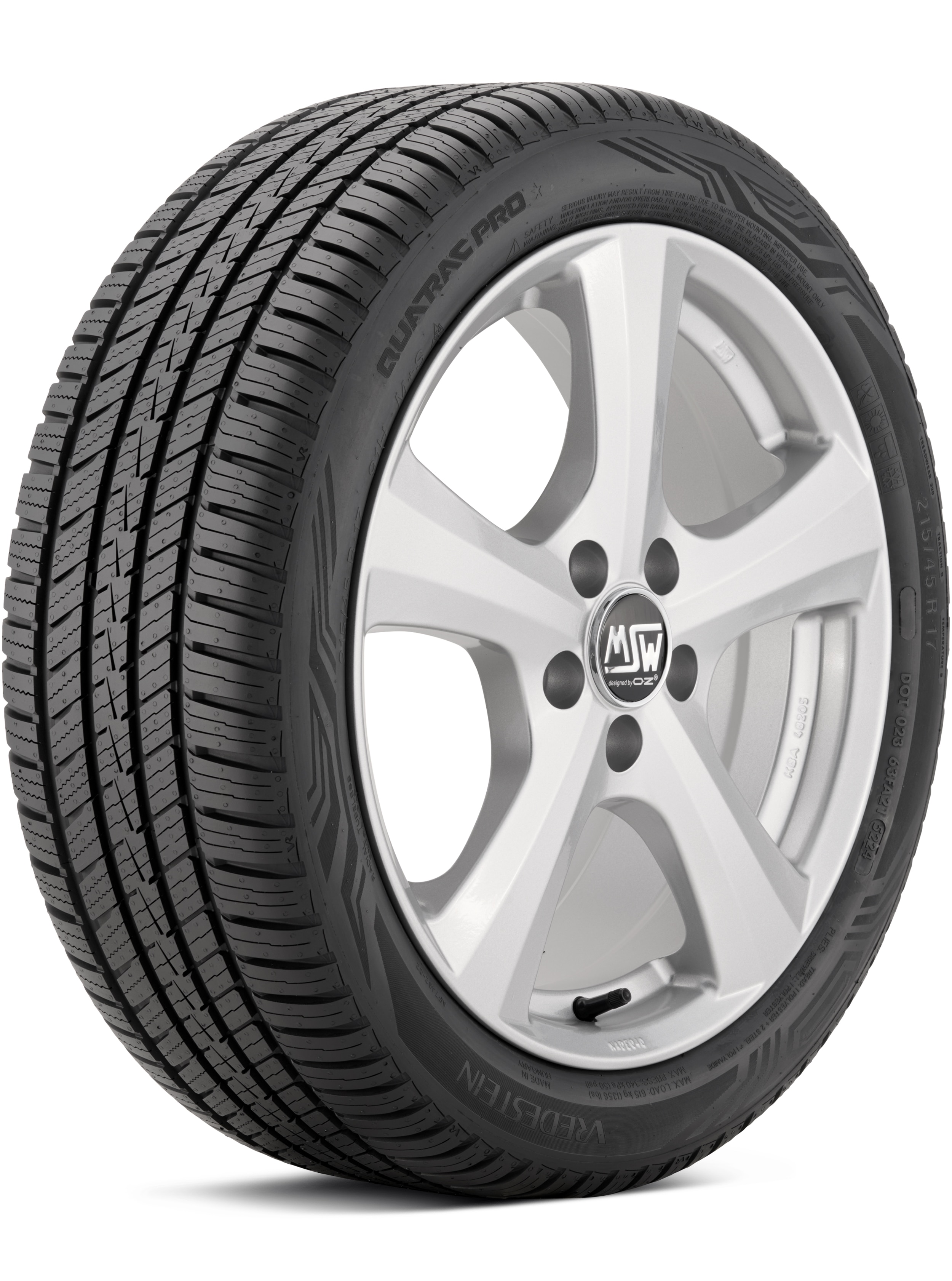 Vredestein Quatrac Pro 215/45R17 XL 91H Grand Touring All-Season Tire AP21545017HQPRAB2