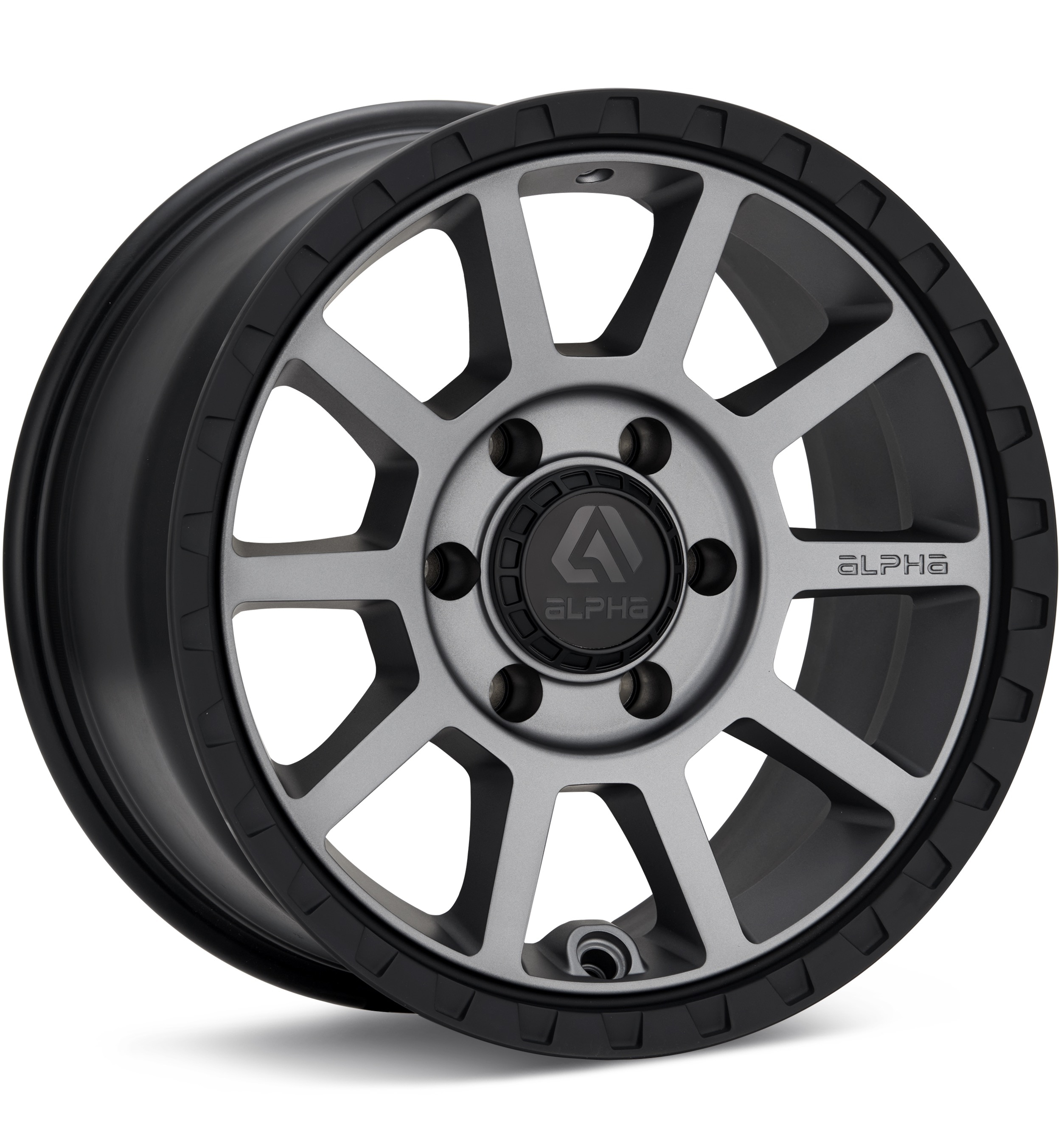 ALPHAequipt Foxtrot Light Grey w/Black Lip Wheels 15 In 15x7 +15