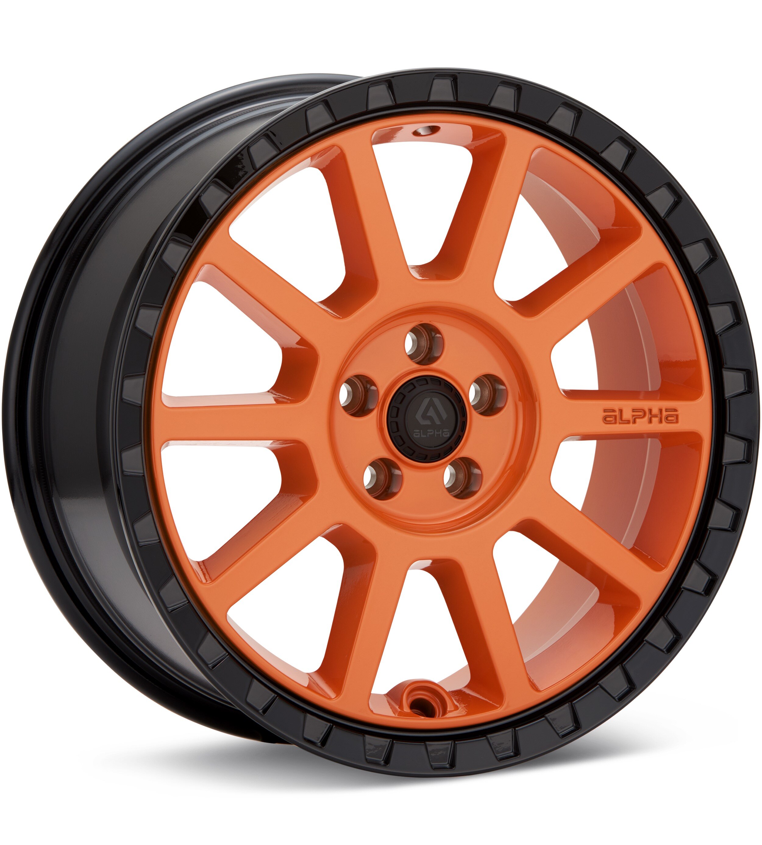 ALPHAequipt Foxtrot Sunshine Orange w/Black Lip Wheels 15 In 15x7 +15