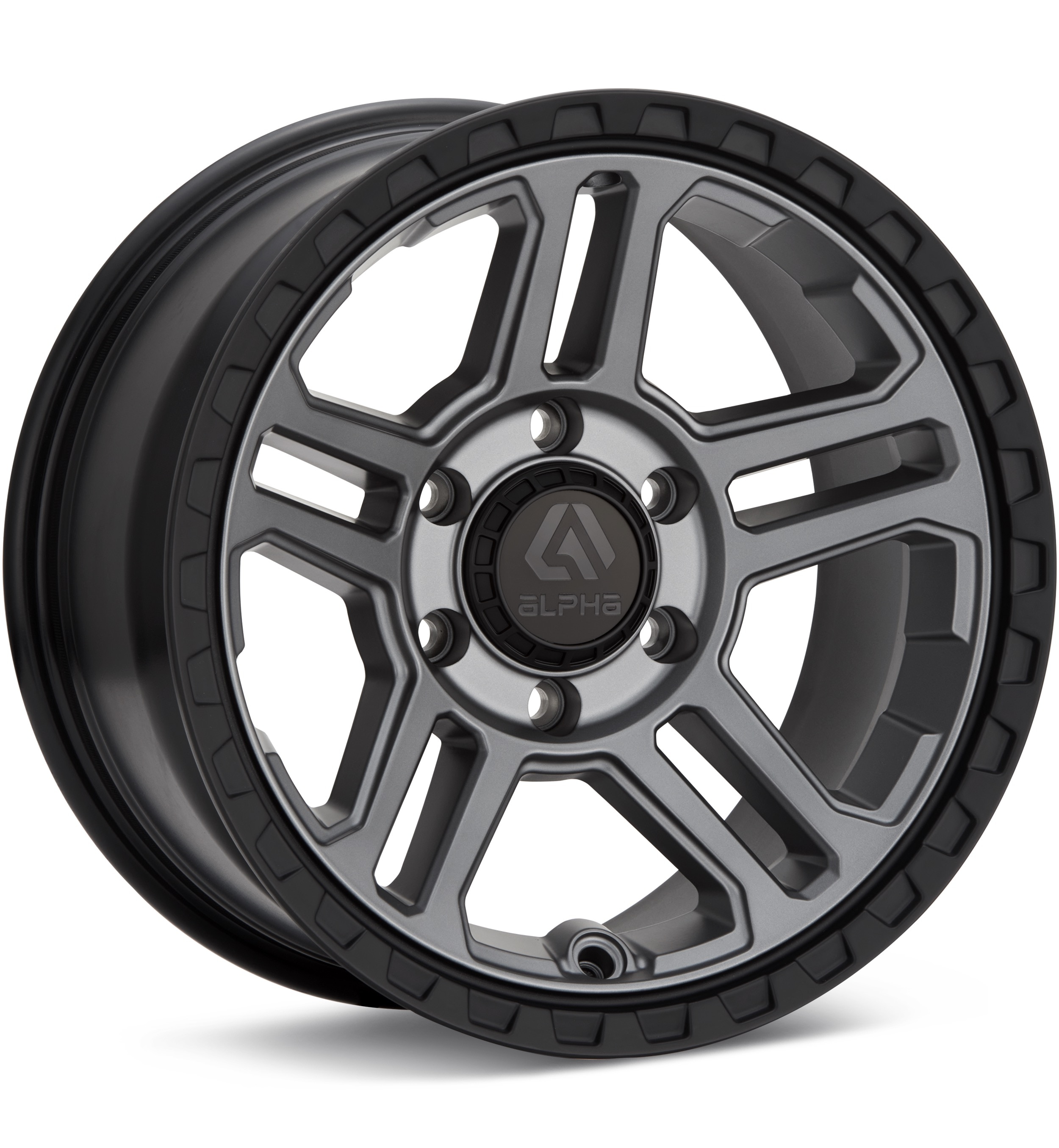 ALPHAequipt Grenade Light Grey w/Black Lip Wheels 17 In 17x7.5 +35