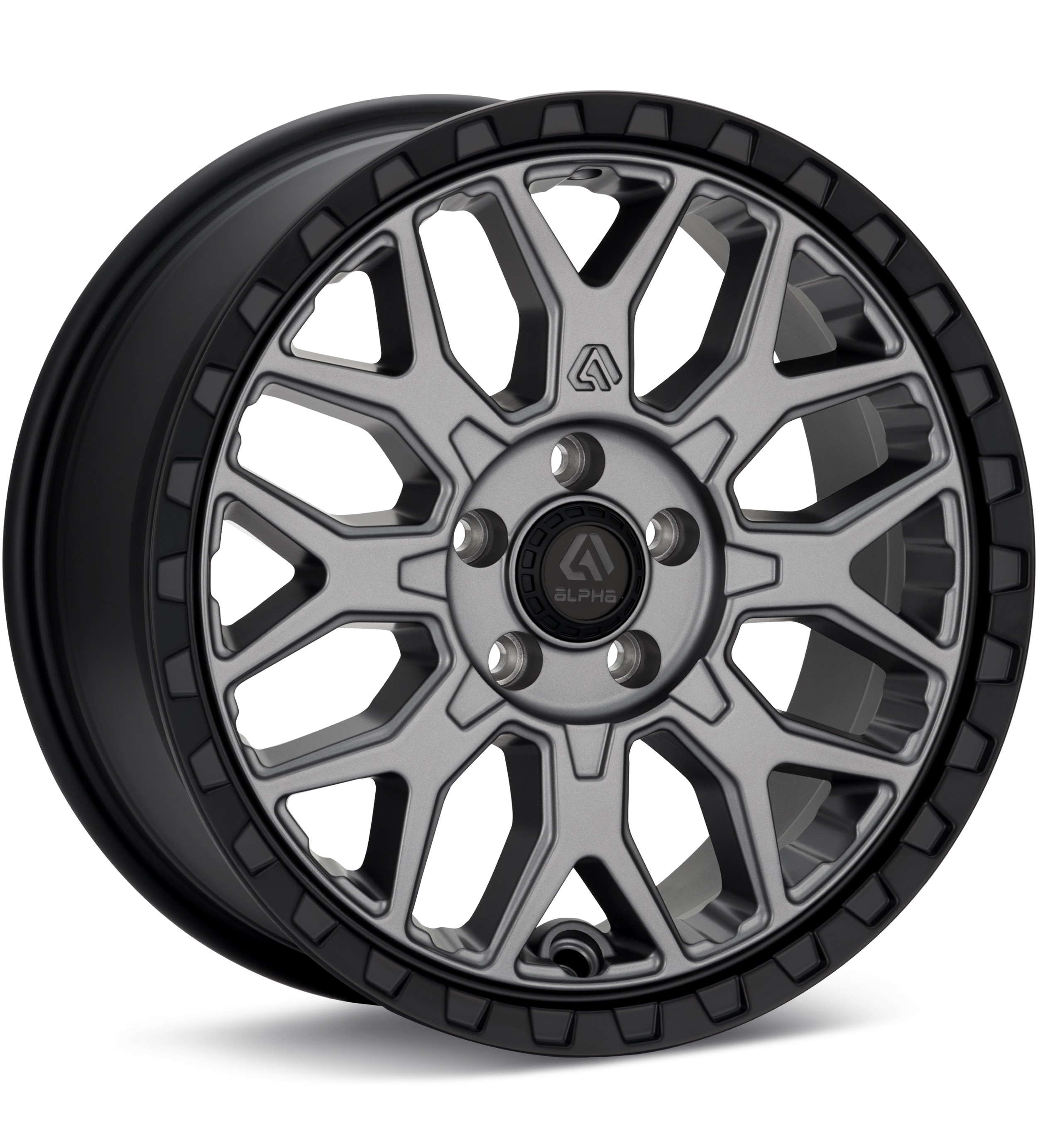 ALPHAequipt Halo CUV Light Grey w/Black Lip Wheels 17 In 17x7.5 +35