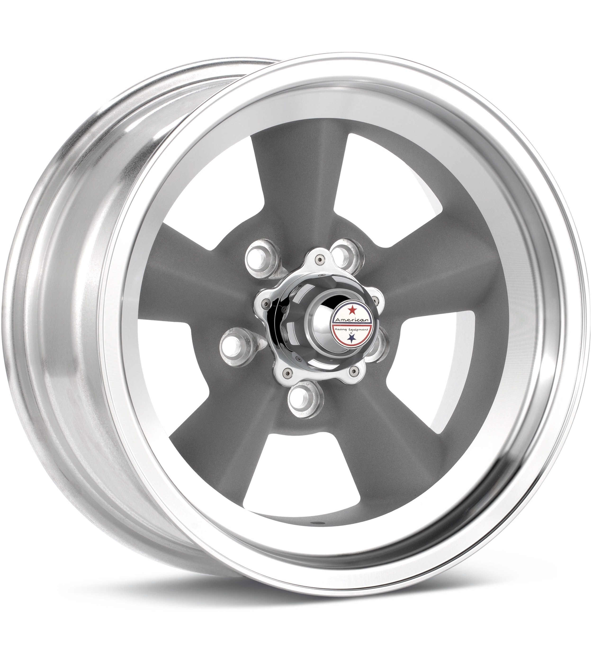 American Racing Authentic Hot Rod VN309 Torq-Thrust Original Light Grey w/Mach Lip Wheels 17 In 17x8 00 VN3097861