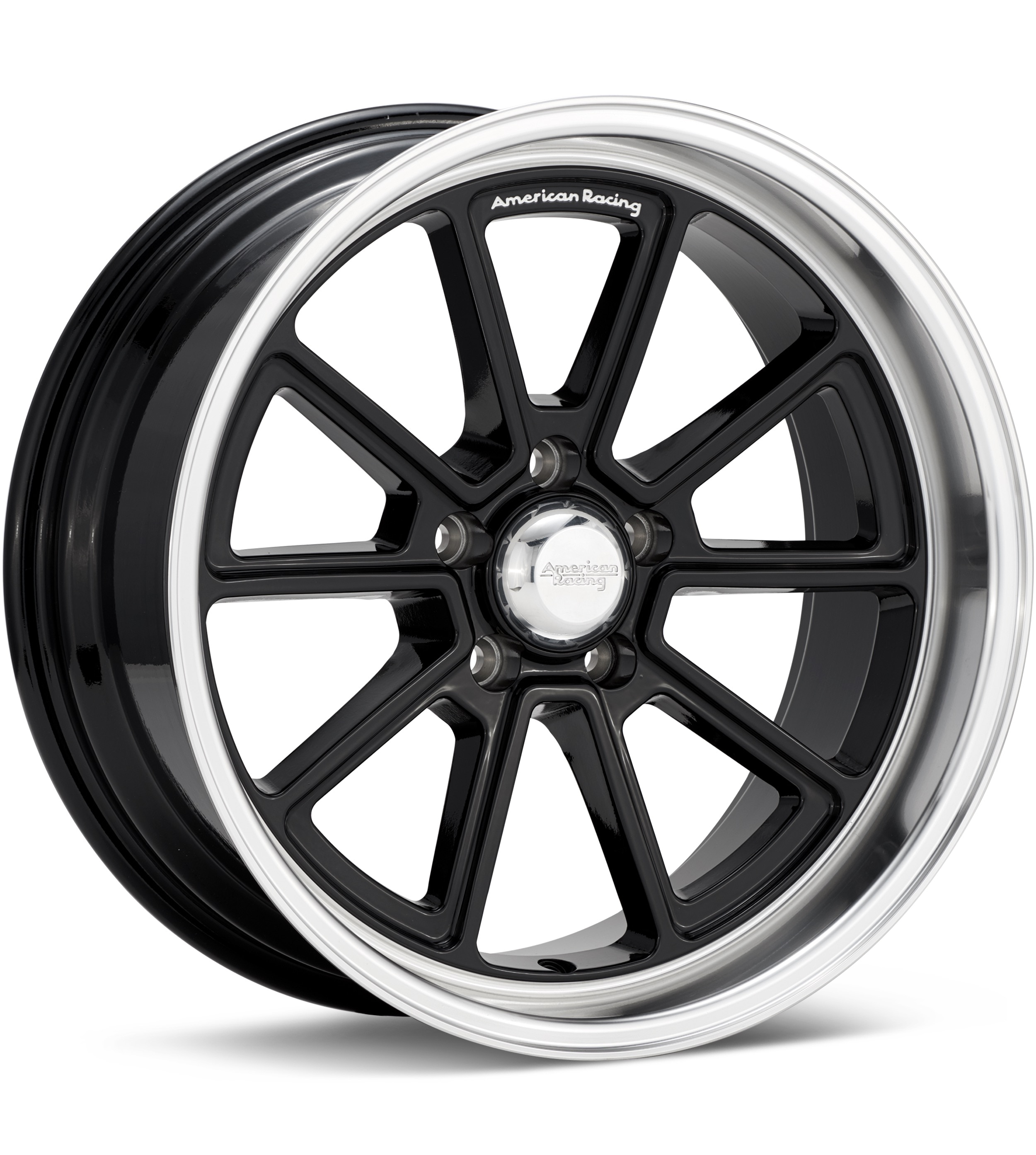 American Racing Authentic Hot Rod VN510 Draft Black w/Mach Lip Wheels 18 In 18x8 +00