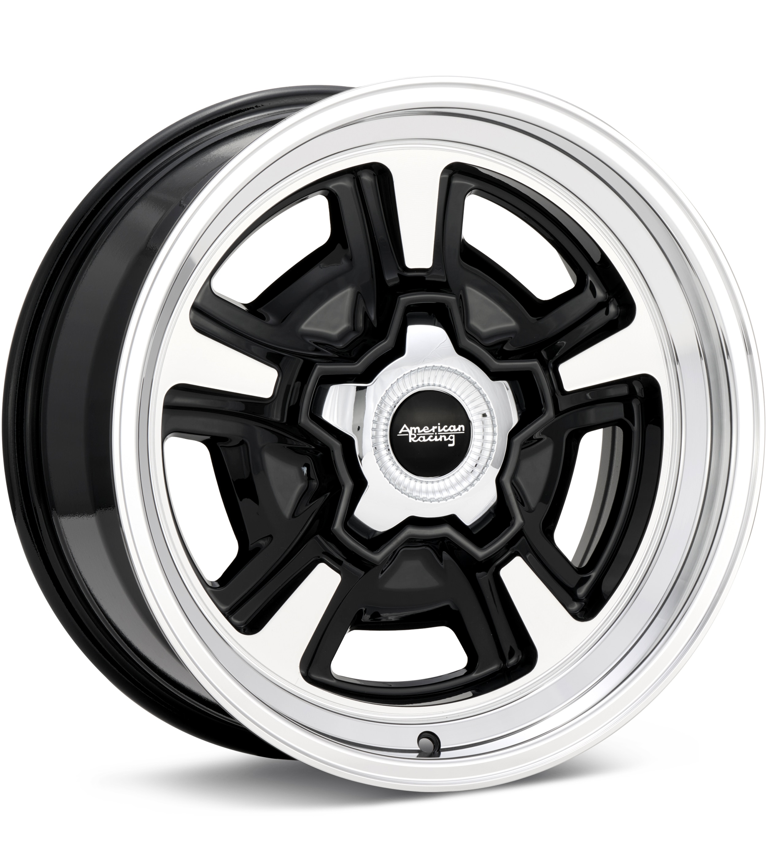 American Racing Authentic Hot Rod VN517 Marauder Gloss Black w/Machined Lip Wheels 18 In 18x8 0