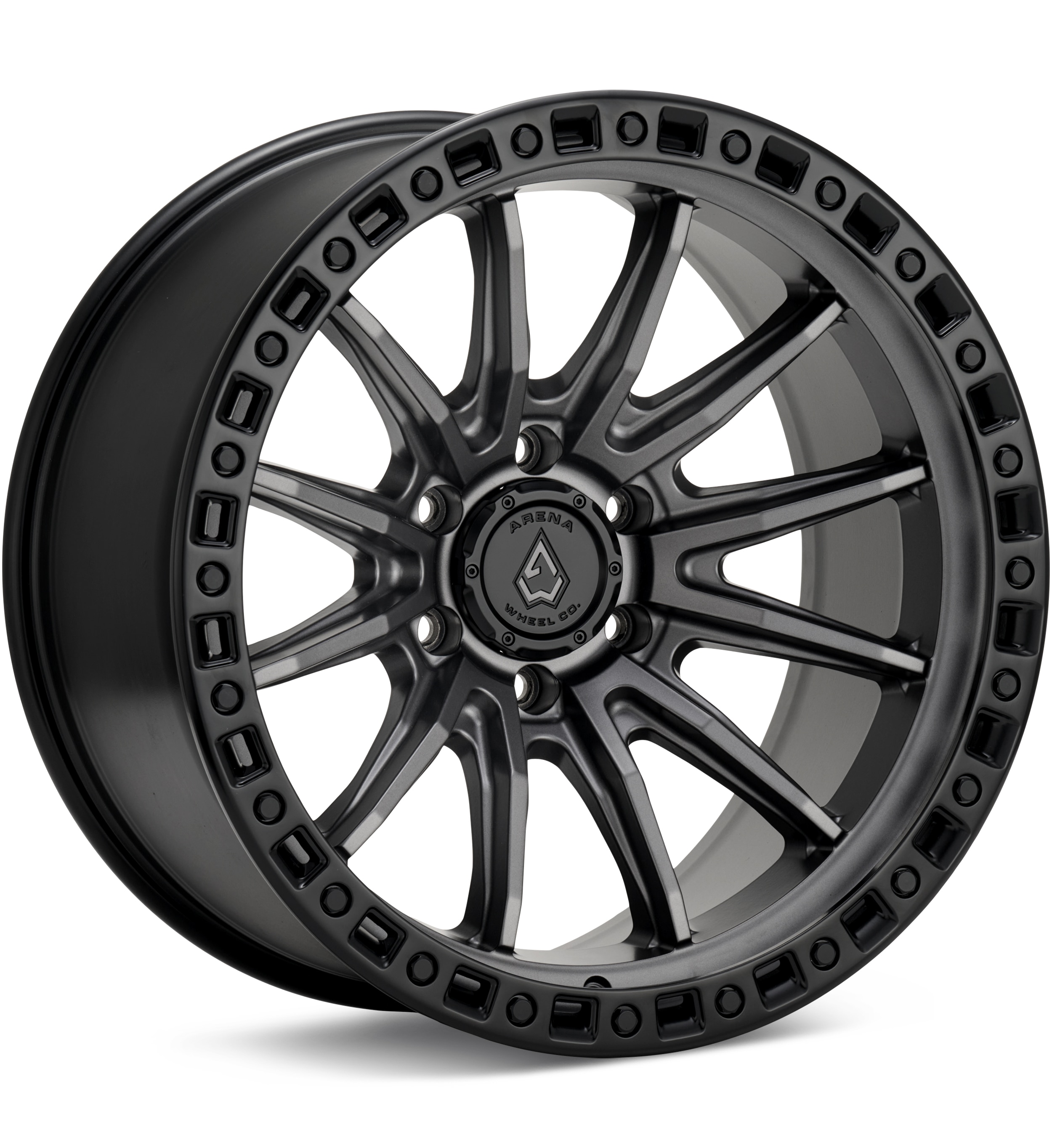 Arena Wheel Mission A103 Gunmetal w/Black Lip Wheels 20 In 20x9 +20 A103209089P02005