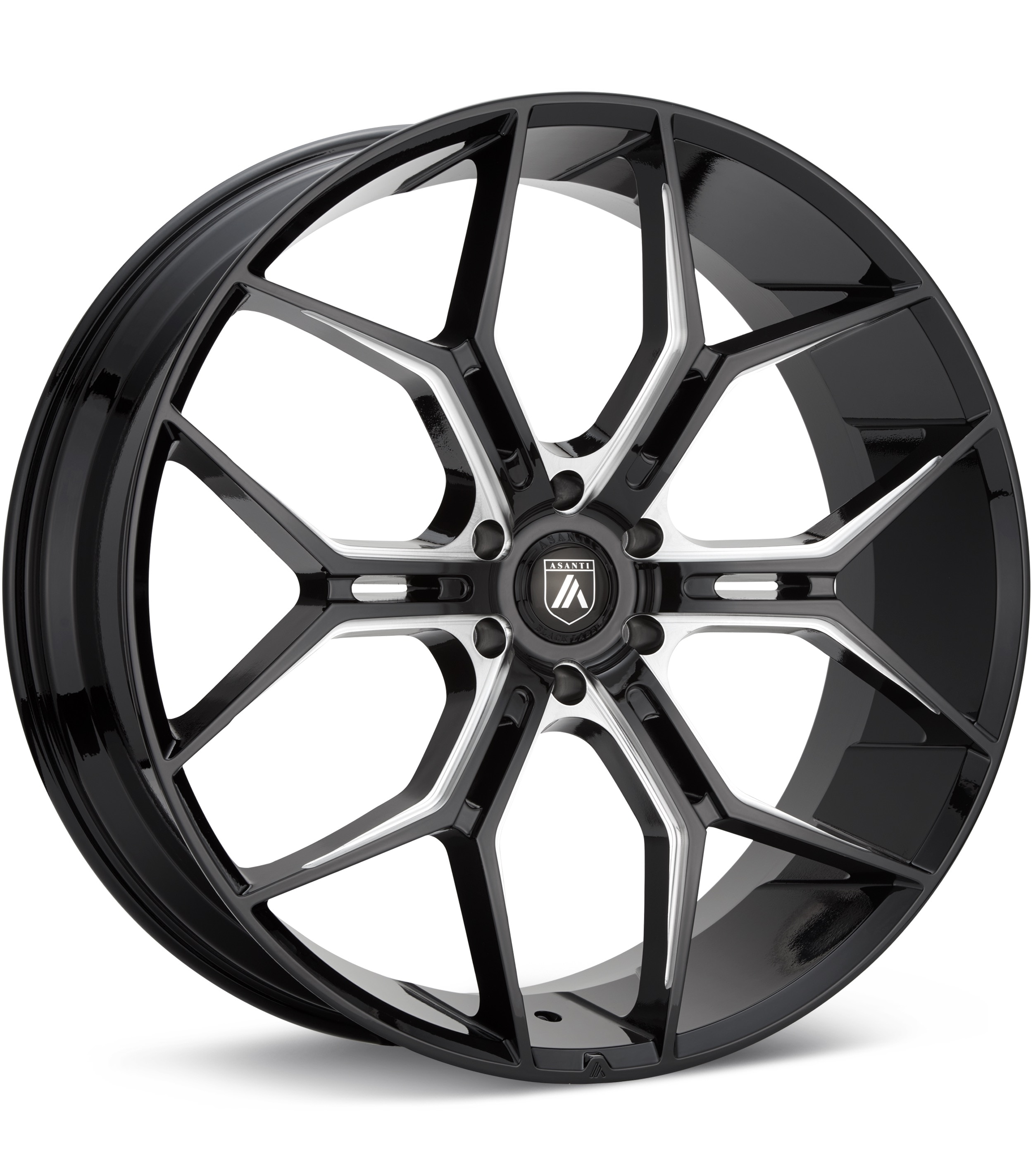 ASANTI Black Label ABL-38 Gloss Black w/Milled Accent Wheels 22 In 22x9.5 +20