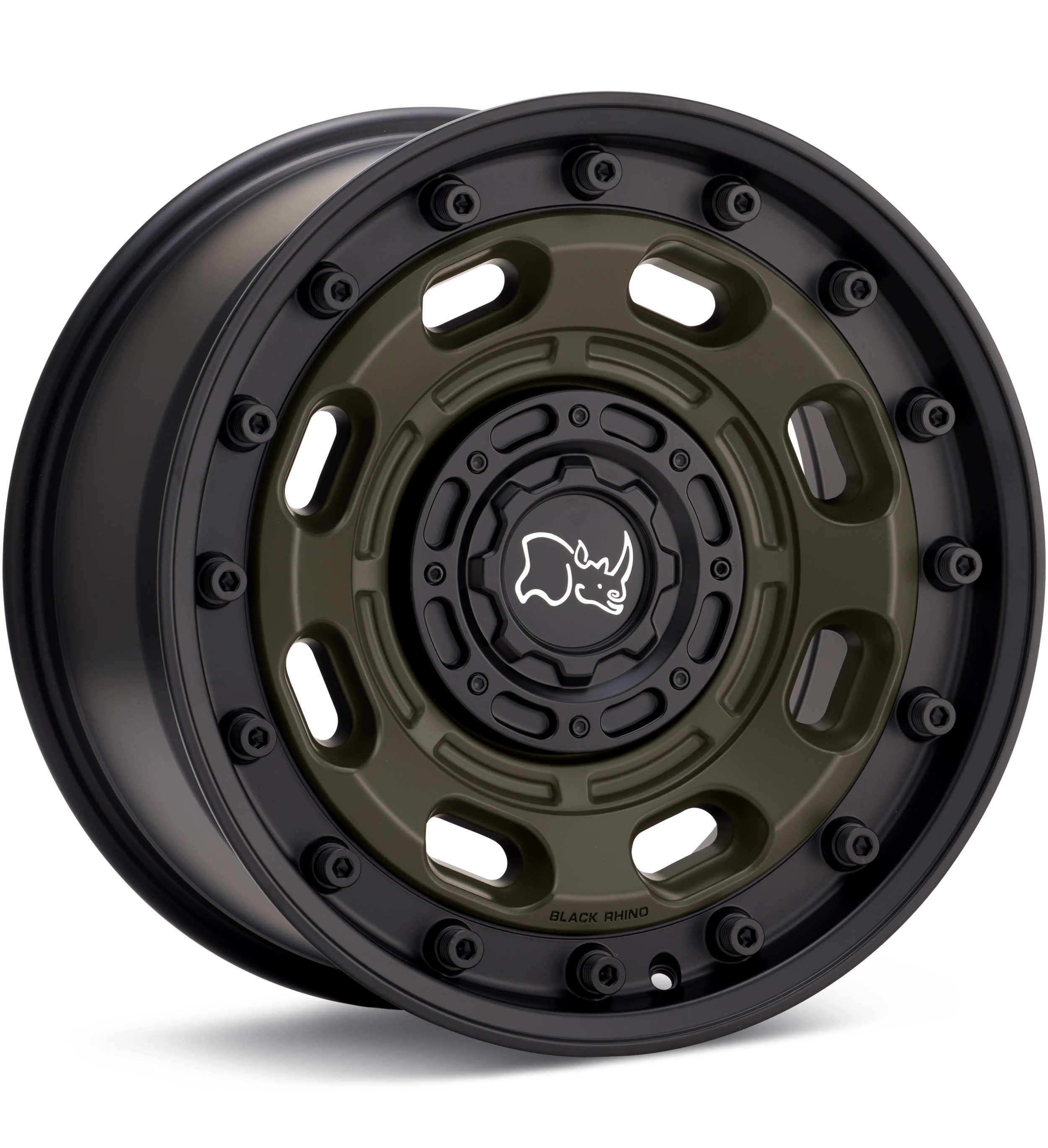 Black Rhino Atlas Olive Drab Green w/Black Lip Wheels 17 In 17x8 +38