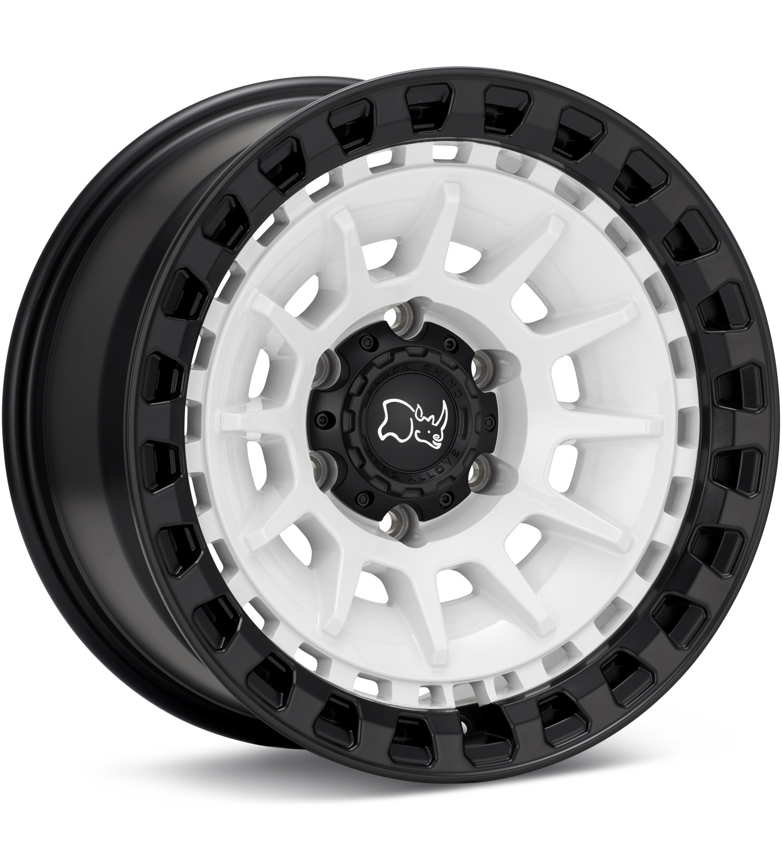 Black Rhino Barrage Gloss White w/Black Accent Wheels 17 In 17x8.5 -10
