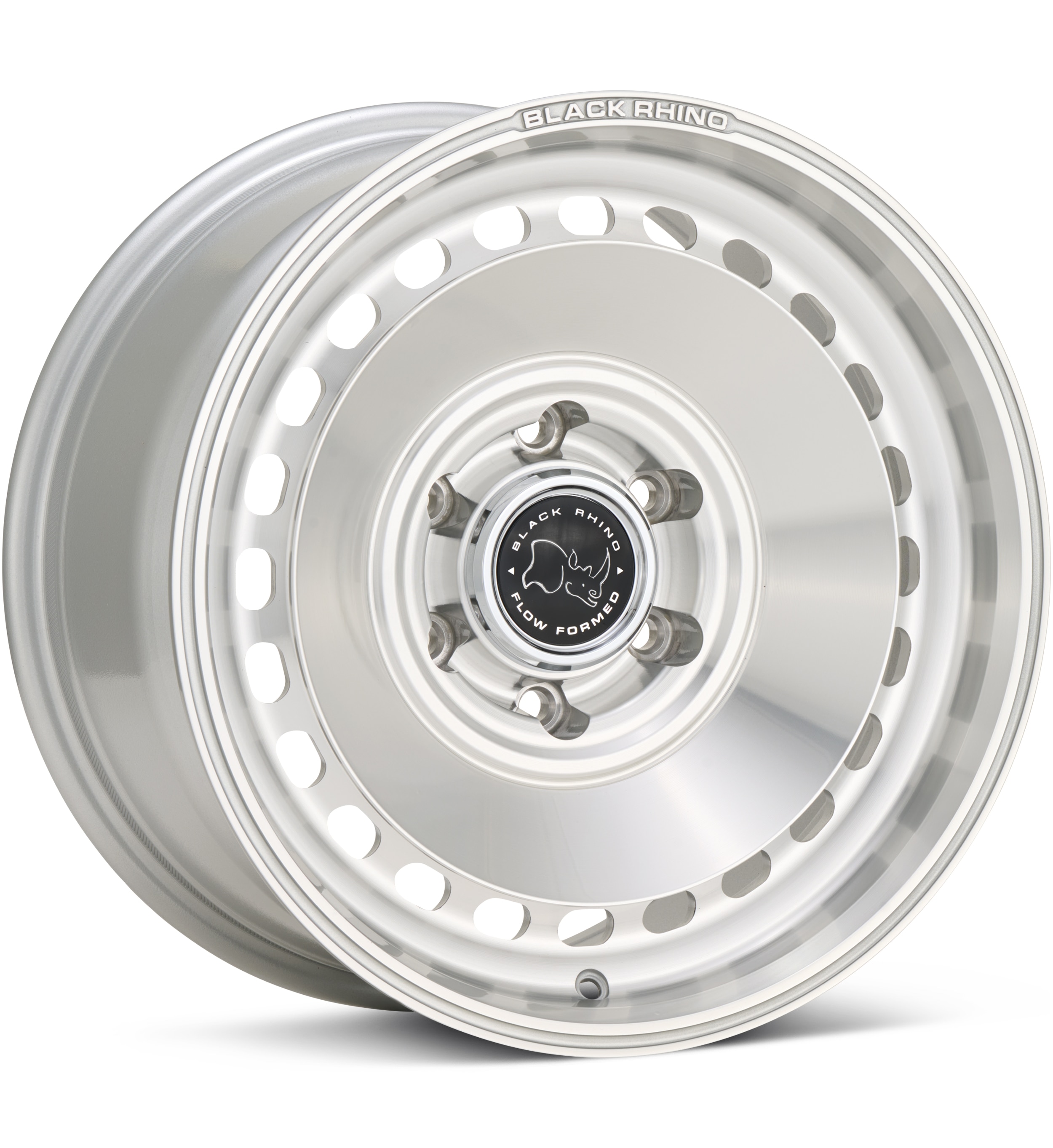 Black Rhino, Black Rhino Basin Gloss Silver Machined w/Clear Wheels 17 In 17x8.5 0 BR036SD17856800