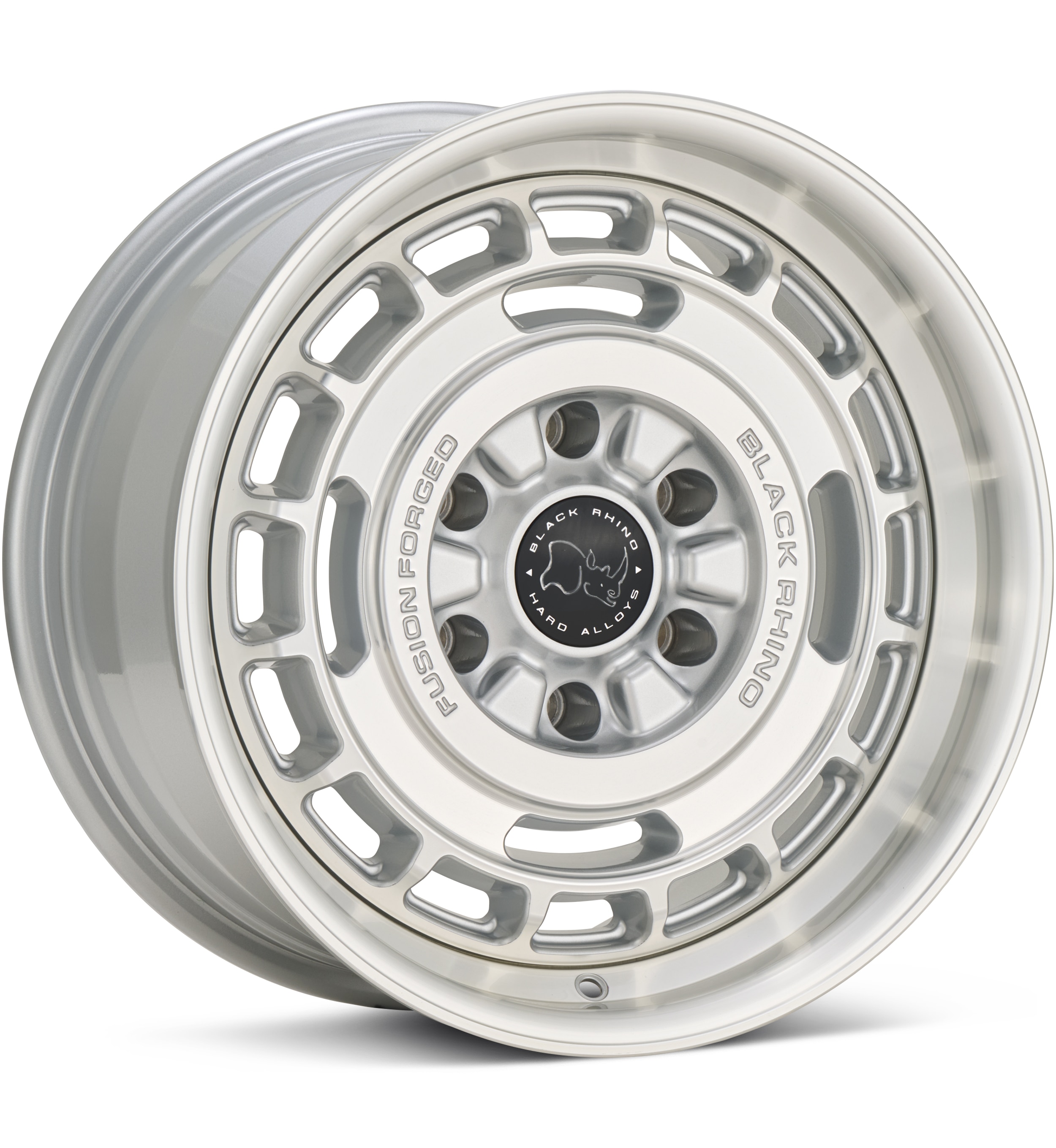 Black Rhino Vagabond Gloss Silver Machined w/Clear Wheels 17 In 17x8.5 +25 BR600SD17856825