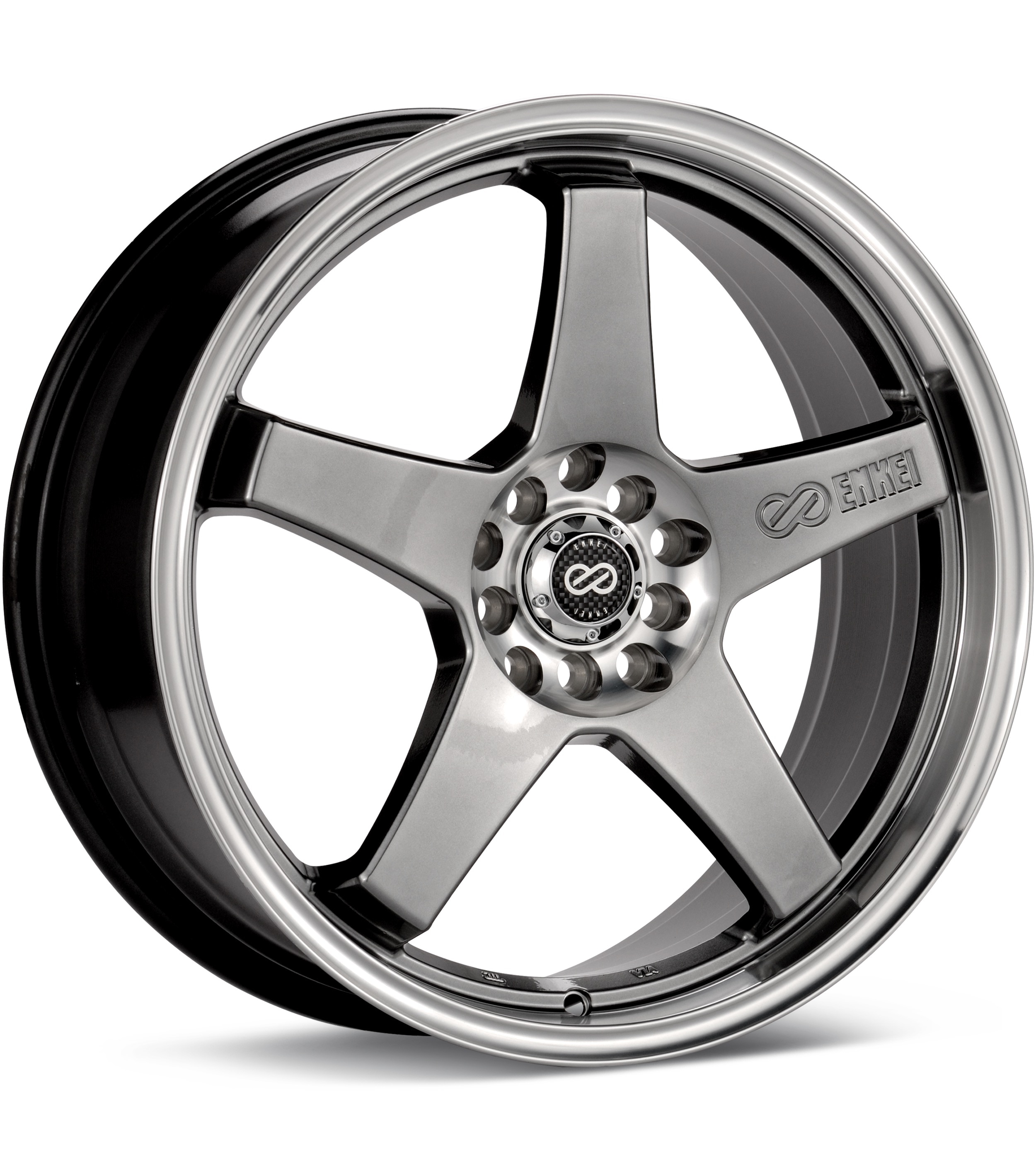 Enkei Performance EV5 Hyper Black w/Machined Lip Wheels 17 In 17x7 +38