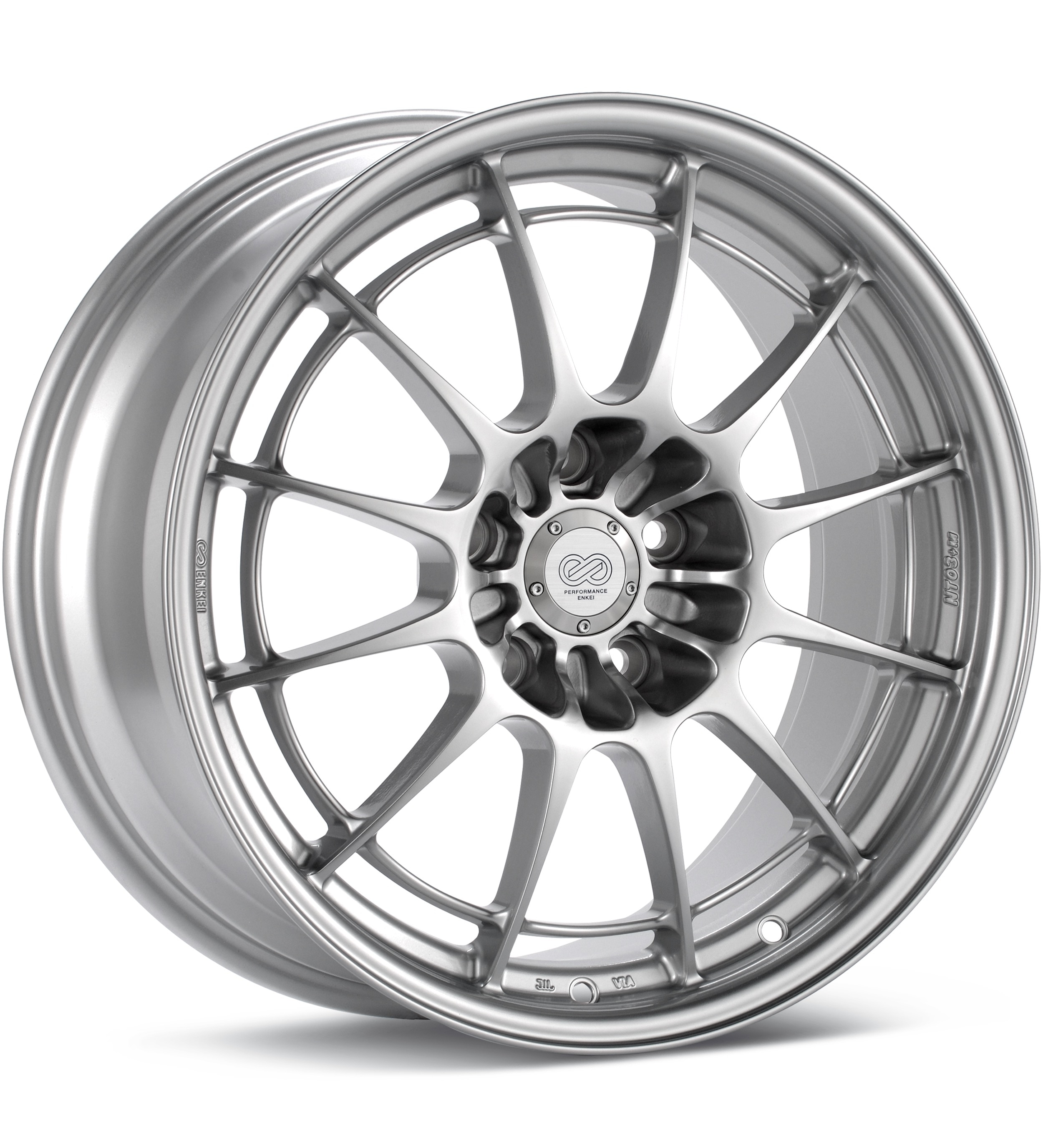 Enkei Racing NT03+M Bright Silver Wheels 18 In 18x8.5 38