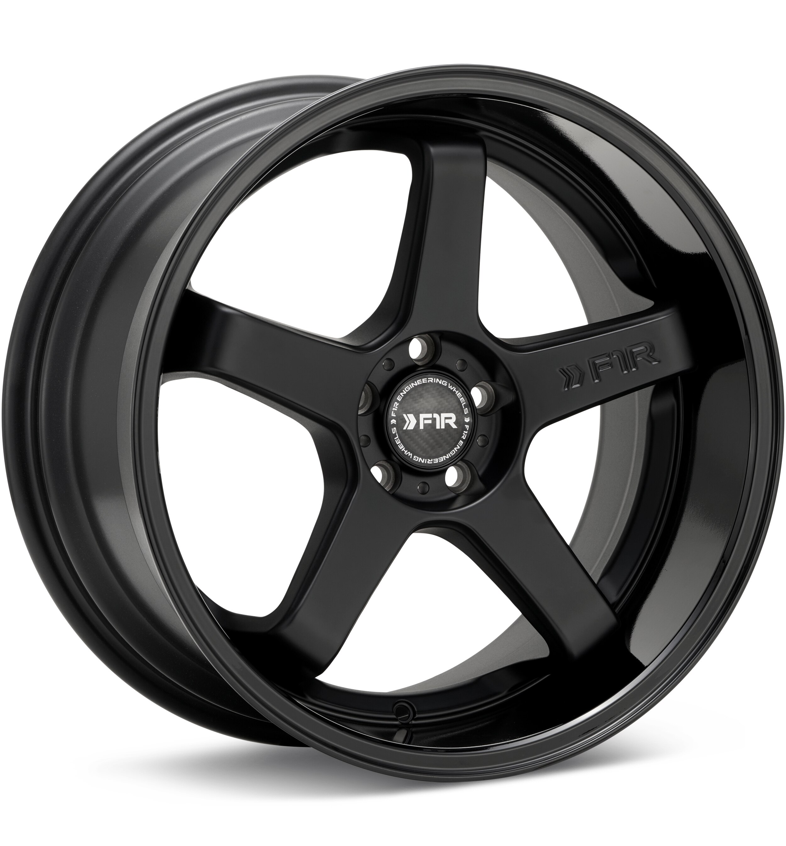 F1R Wheels FC5 Deep Lip Black w/Gloss Black Lip Wheels 18 In 18x9.5 +38 FC518955H38MBBKRH
