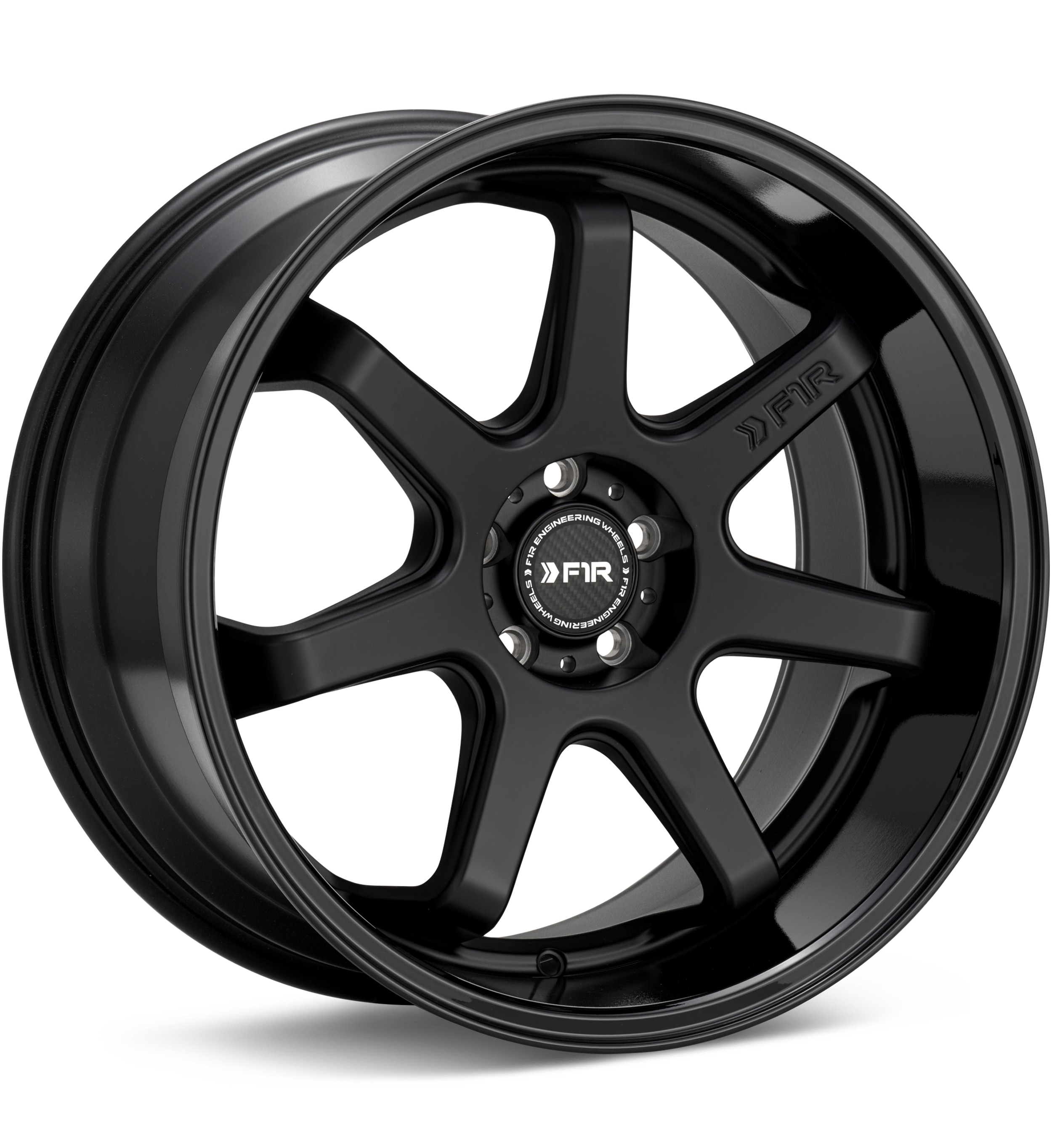 F1R Wheels FC7 Deep Lip Black w/Gloss Black Lip Wheels 18 In 18x9.5 +38 FC718955H38MBBKRH