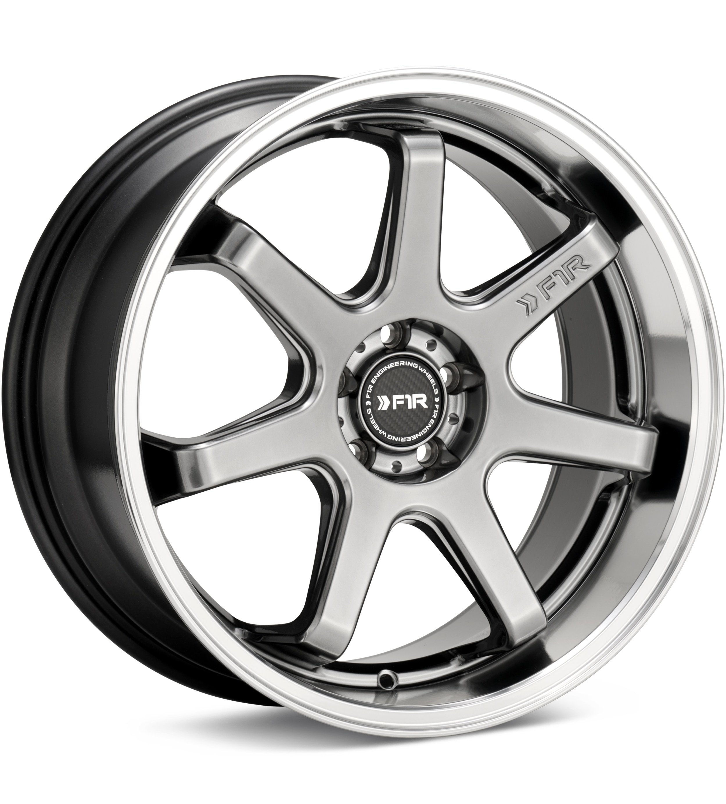 F1R Wheels FC7 Hyper Black w/Polished Lip Wheels 18 In 18x8.5 +38 FC718855H38HBMRH