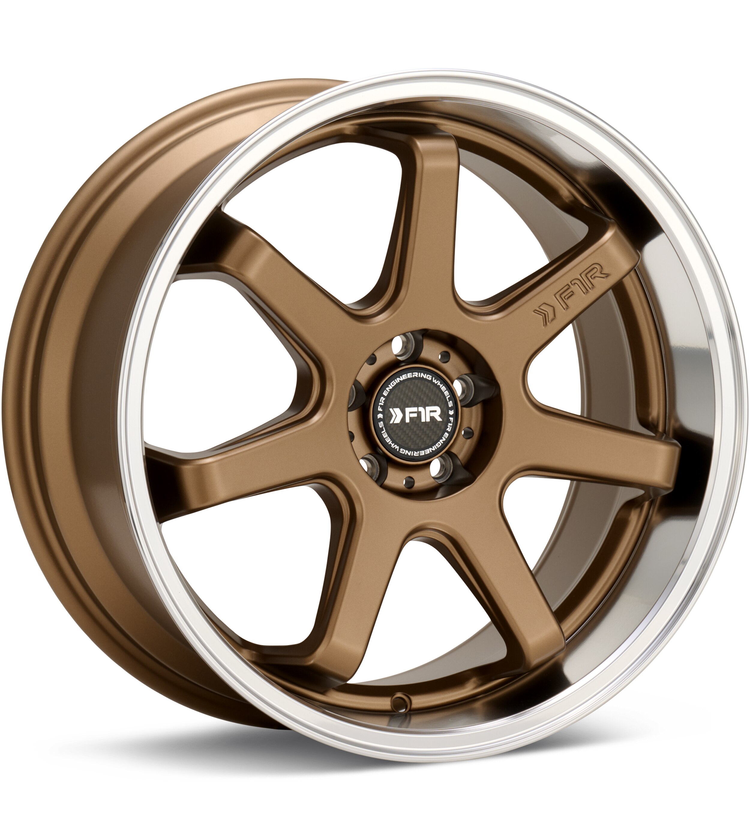 F1R Wheels FC7 Satin Bronze w/Polished Lip Wheels 18 In 18x8.5 +35 FC718855C35BZMRH