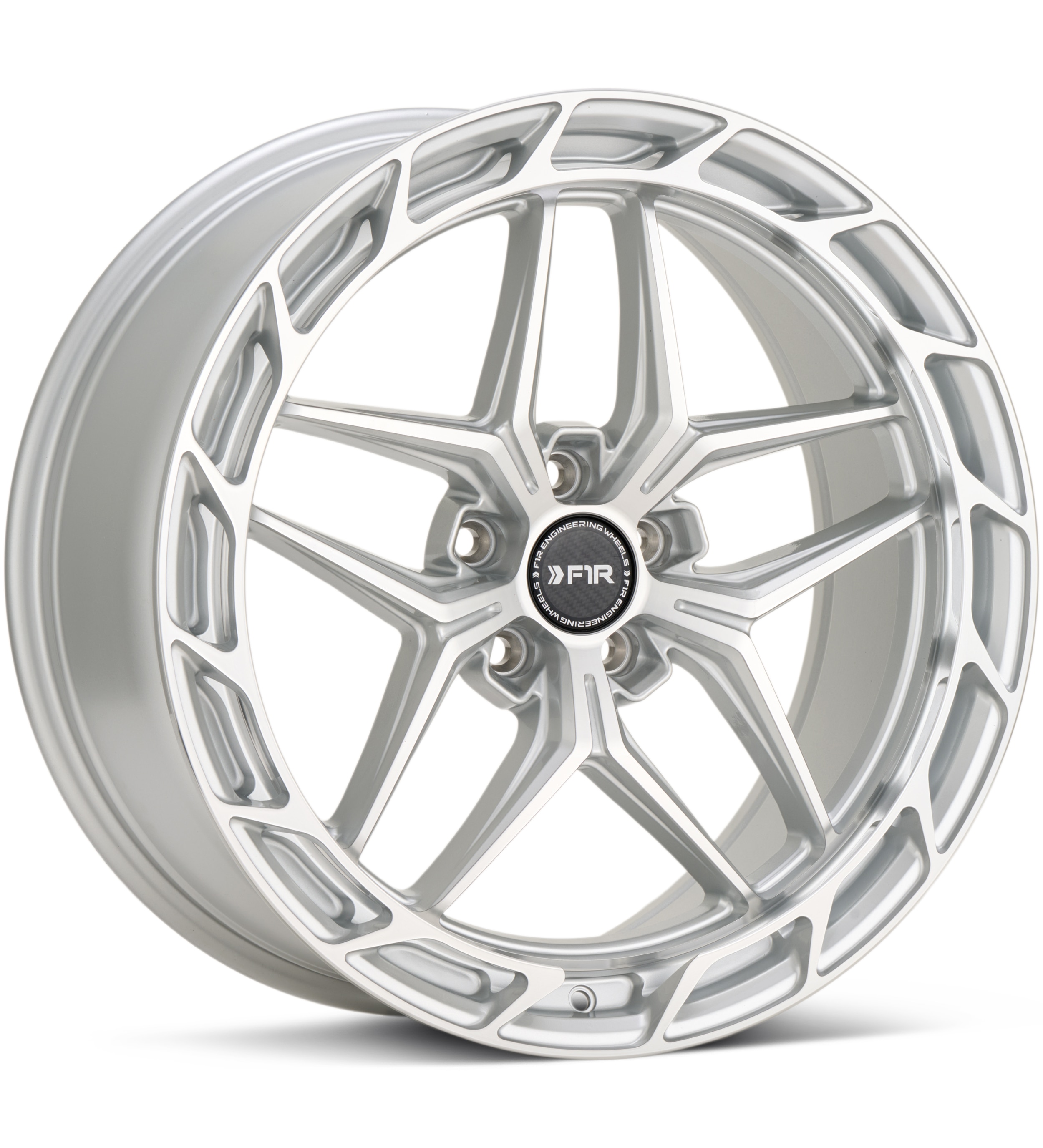 F1R Wheels FS5 Silver Machined w/Clearcoat Wheels 20 In 20x9 +32 FS52095120MS32