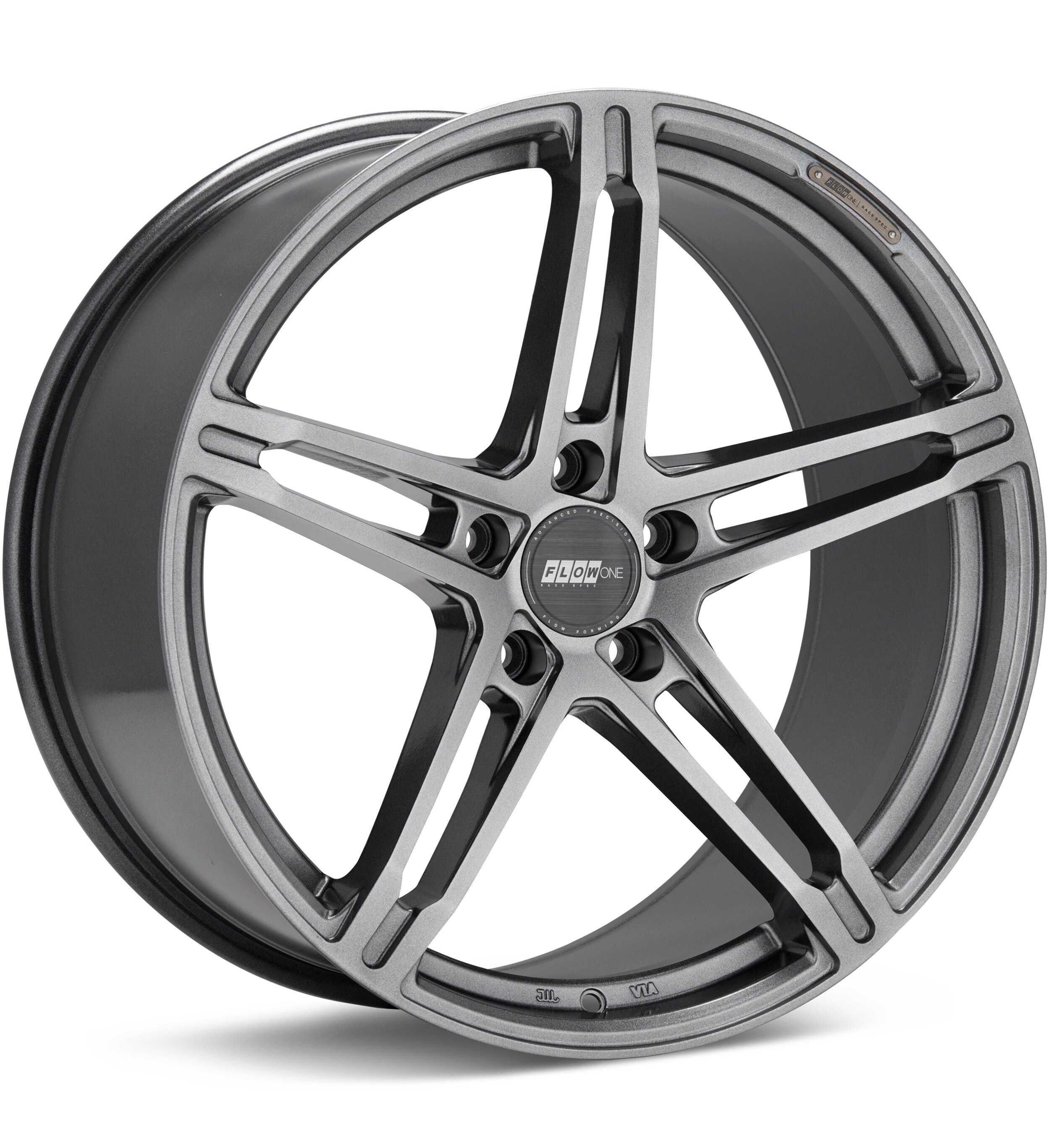 FLOW ONE Race Spec F1 Gloss Gunmetal Silver Wheels 20 In 20x9 25