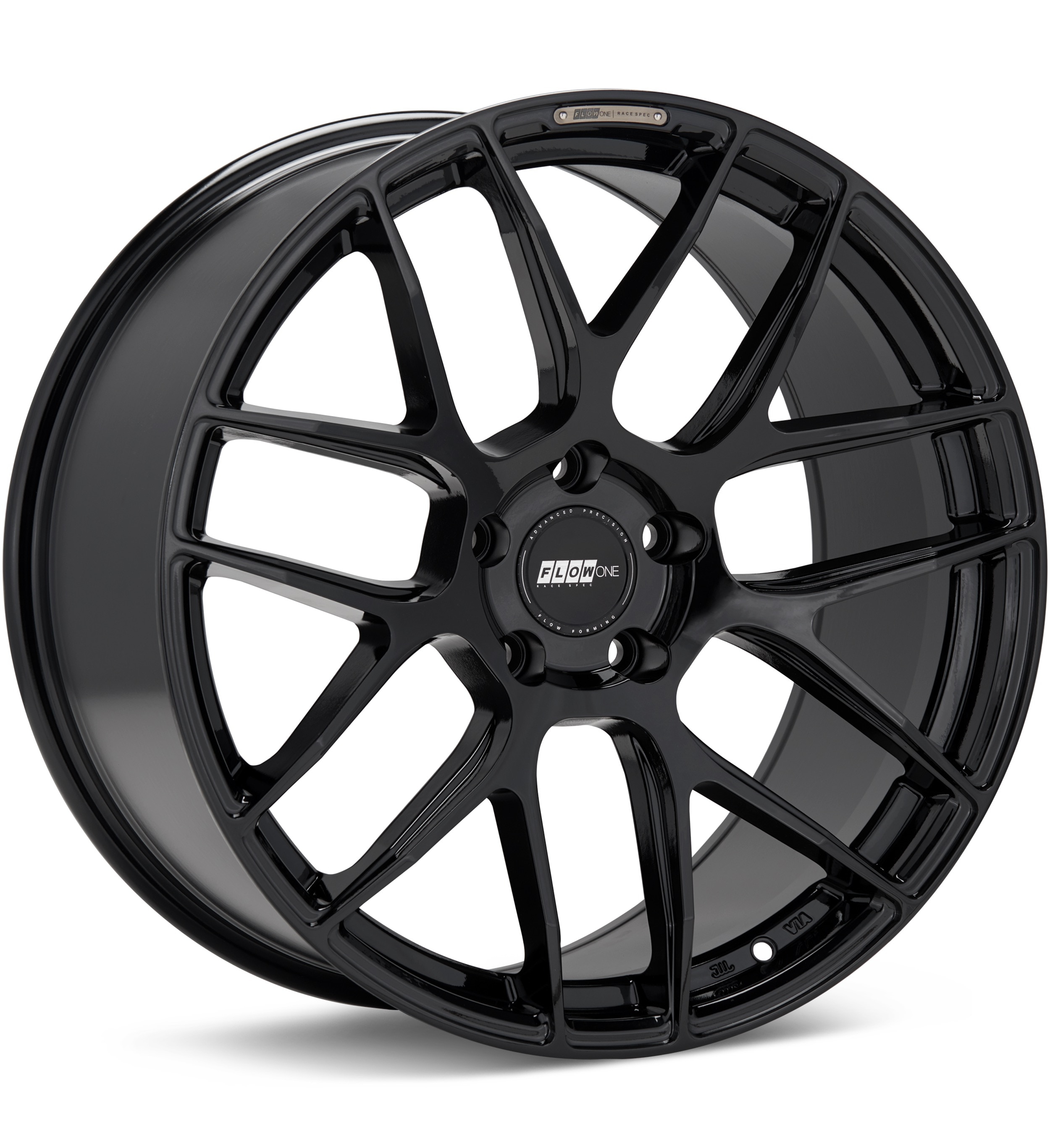 FLOW ONE Race Spec F2 Gloss Black Wheels 18 In 18x8 45
