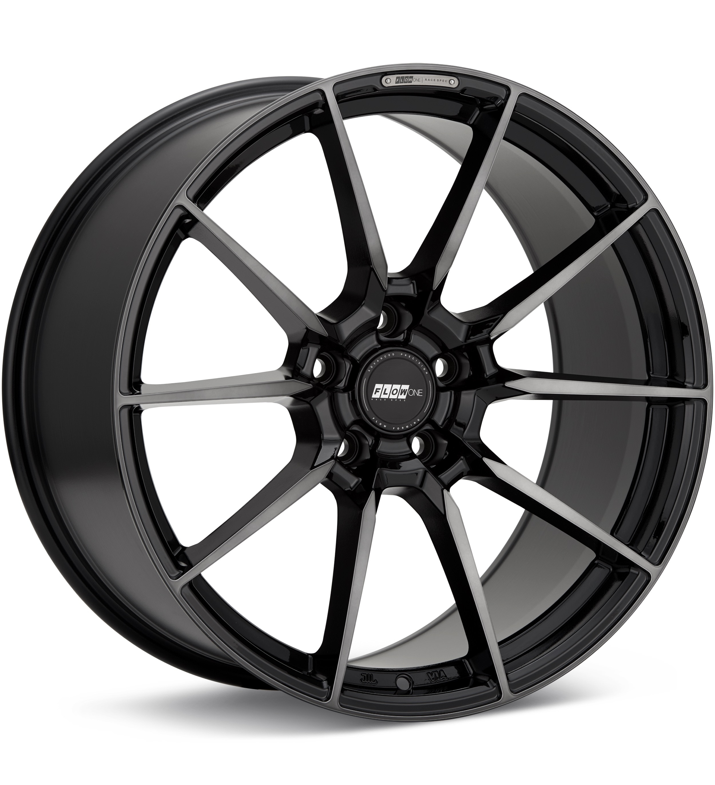 FLOW ONE Race Spec F6 Black Machined w/Dark Tint Wheels 20 In 20x11 +74