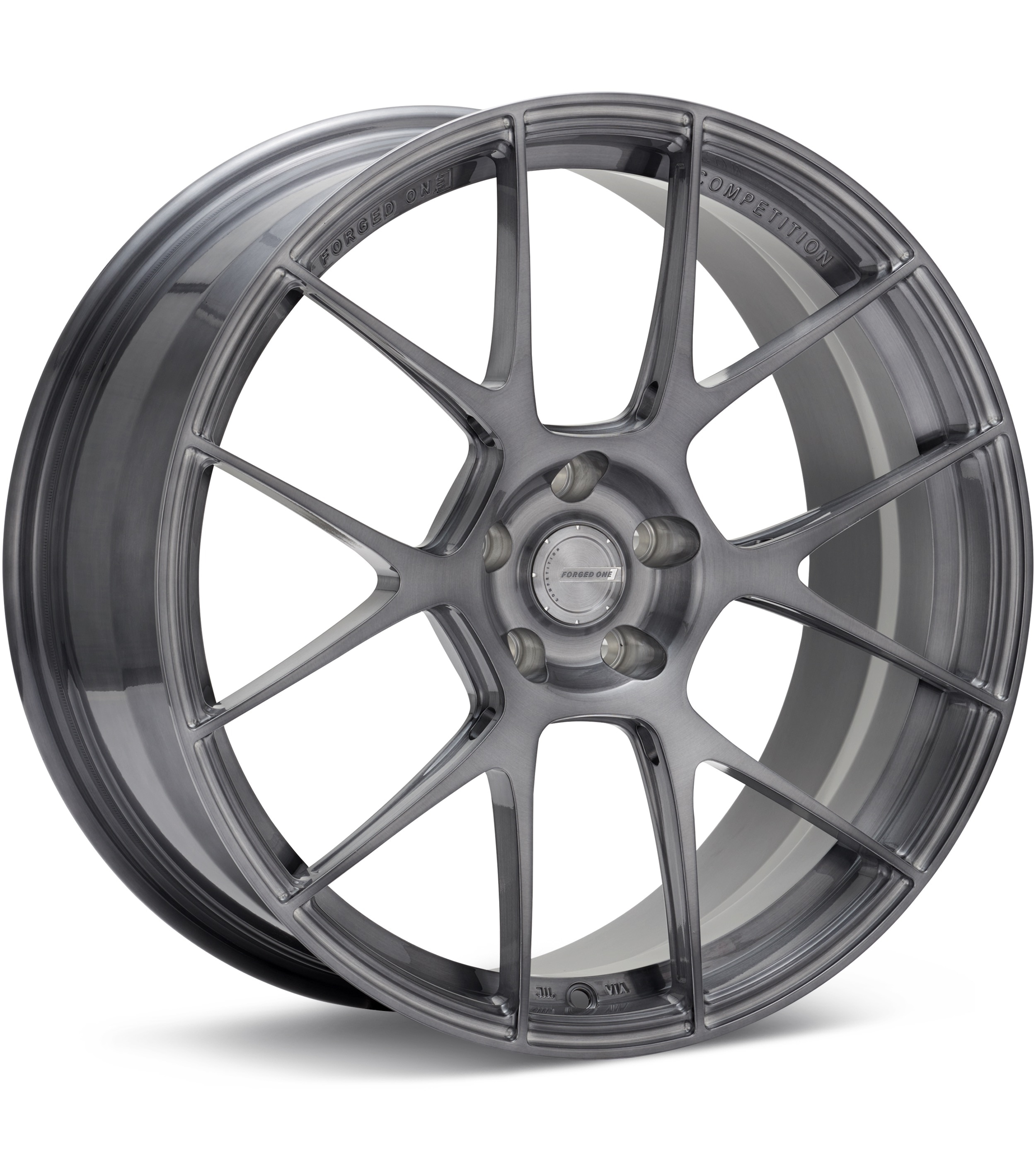 FORGED ONE Competition FF06 Brushed w/Dark Tint Clearcoat Wheels 19 In 19x10 +42