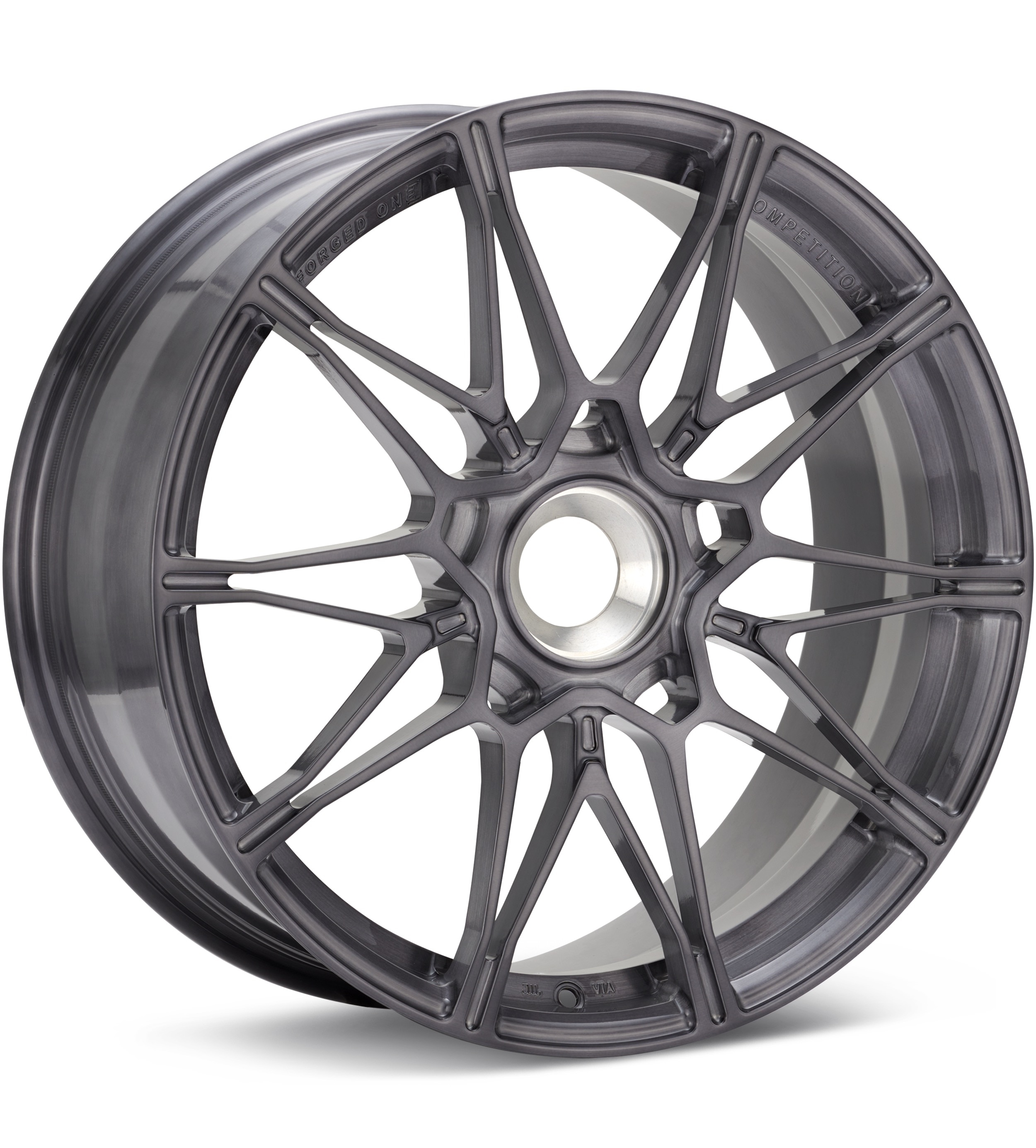 FORGED ONE Competition FF07 CenterLock Brushed w/Dark Tint Clearcoat Wheels 20 In 20x9 +50