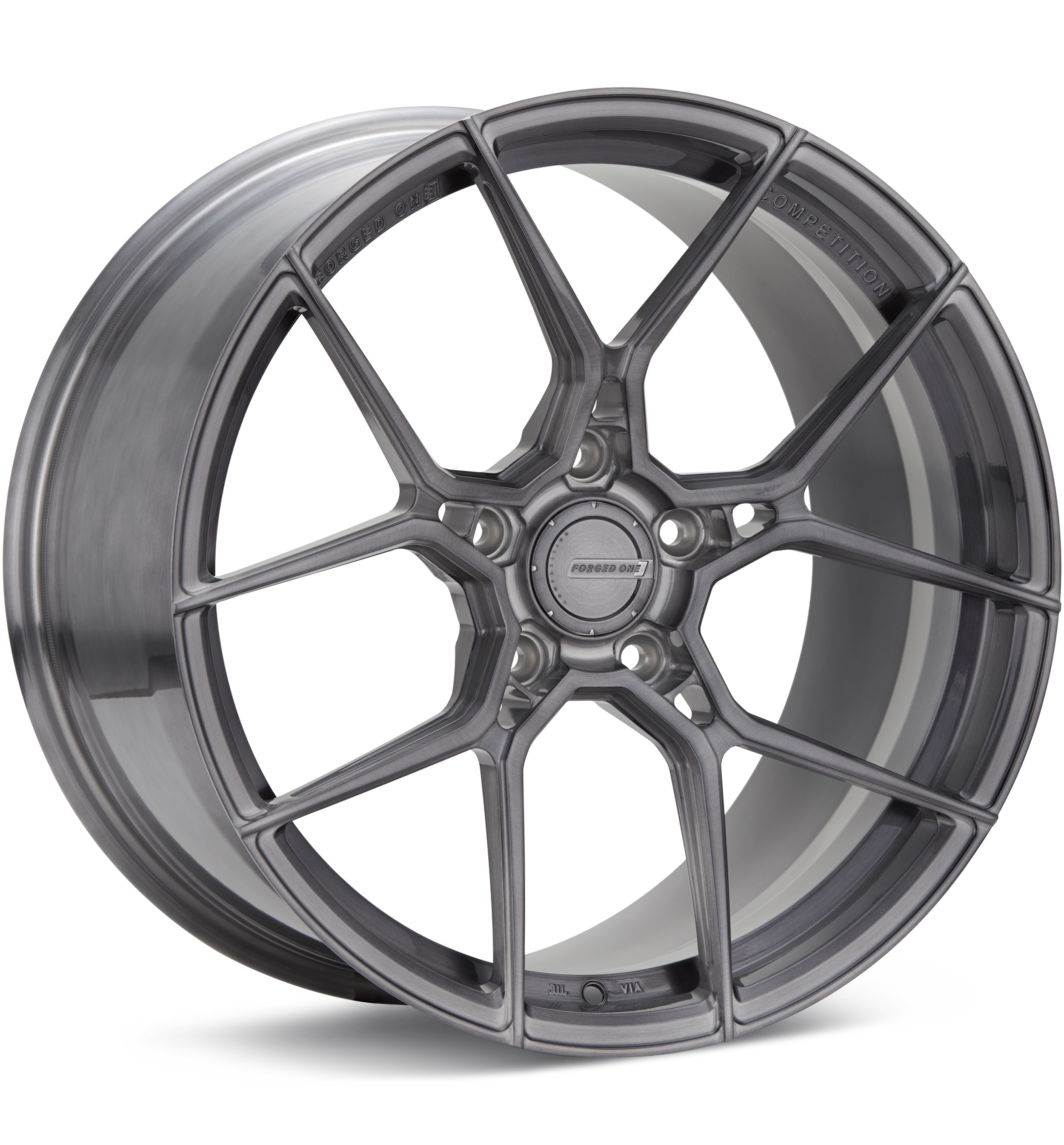 FORGED ONE Competition FF10 Brushed w/Dark Tint Clearcoat Wheels 19 In 19x10 +45