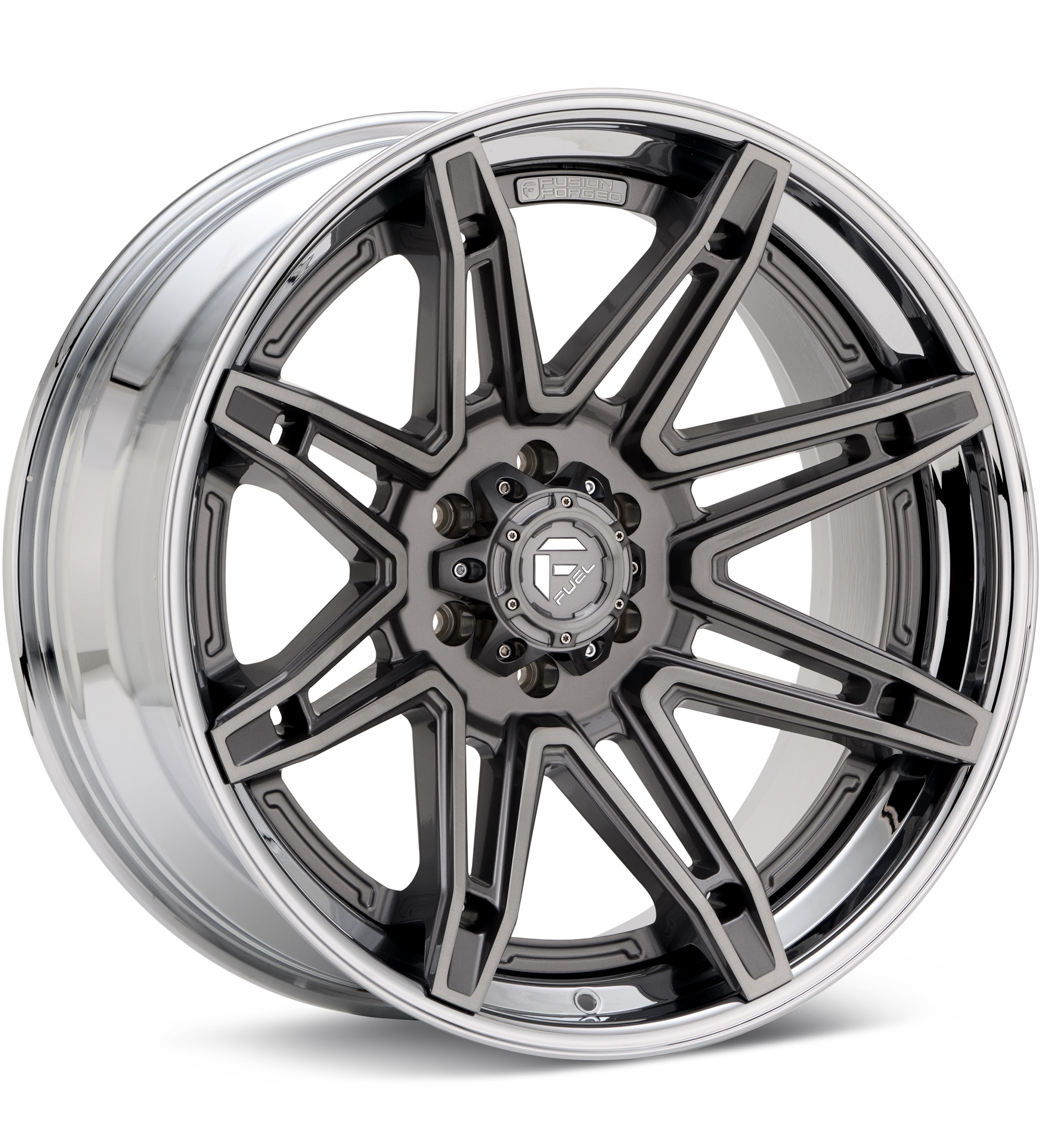 Fuel Off-Road Brawl Platinum w/Chrome Lip Wheels 20 In 20x10 -18