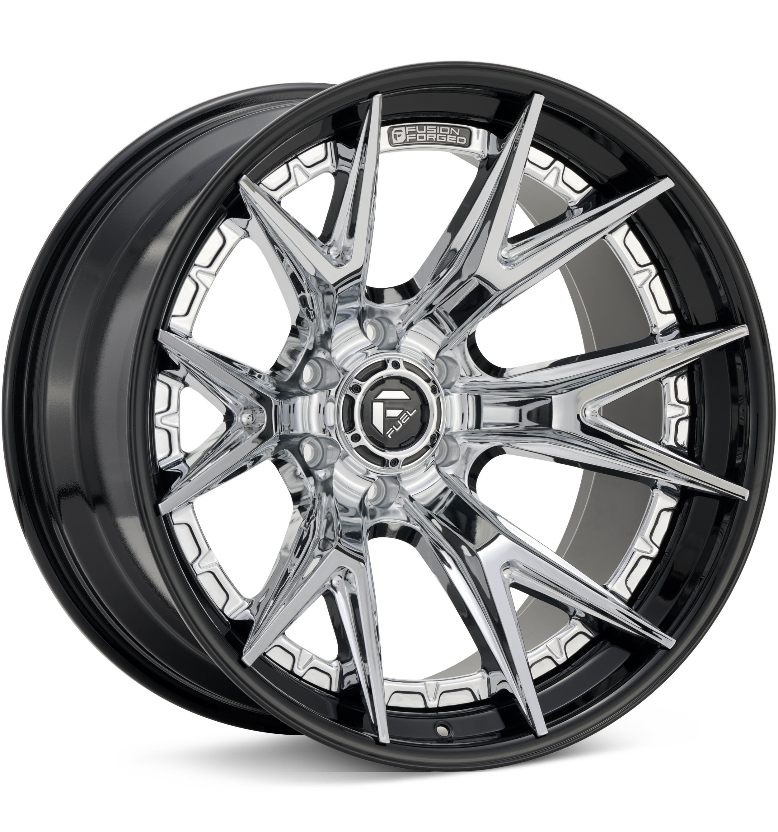 Fuel Off-Road Catalyst Chrome w/Gloss Black Lip Wheels 20 In 20x9 +01