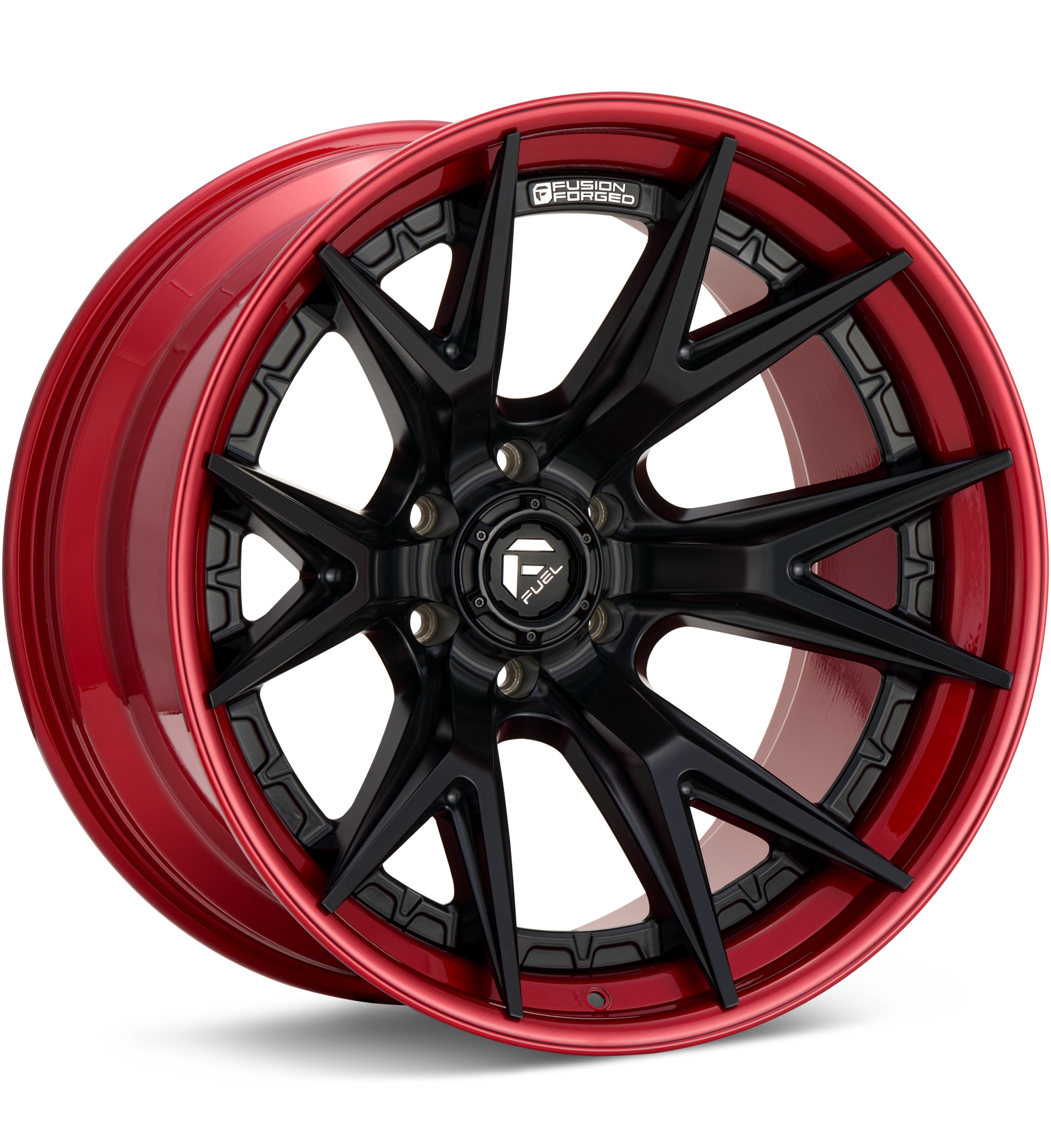 Fuel Off-Road Catalyst Matte Black w/Candy Red Lip Wheels 22 In 22x10 -18