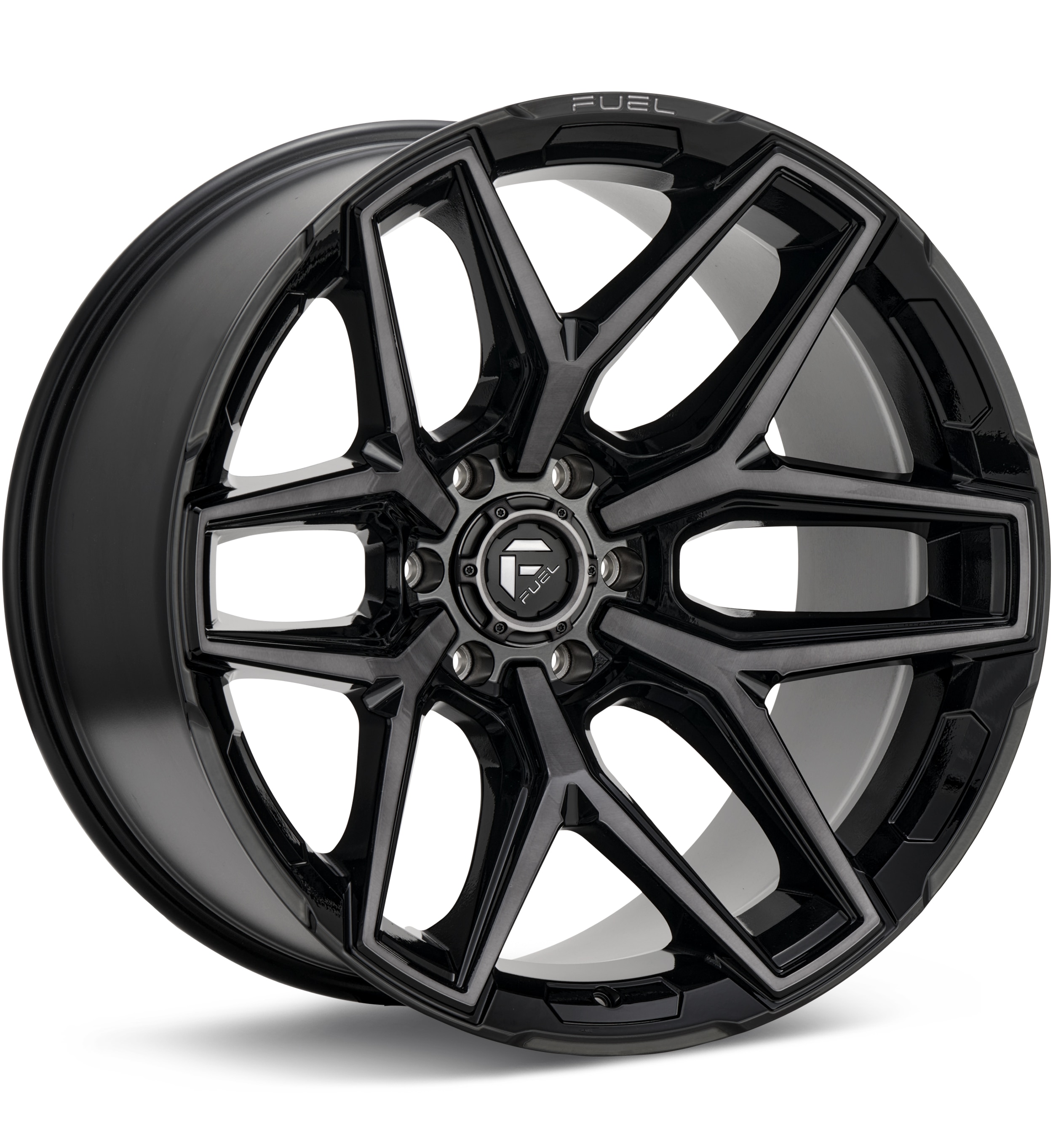 Fuel Off-Road Flux 6 Gloss Black Machine w/GreyTint Wheels 20 In 20x9 +20 FC854BT20906820