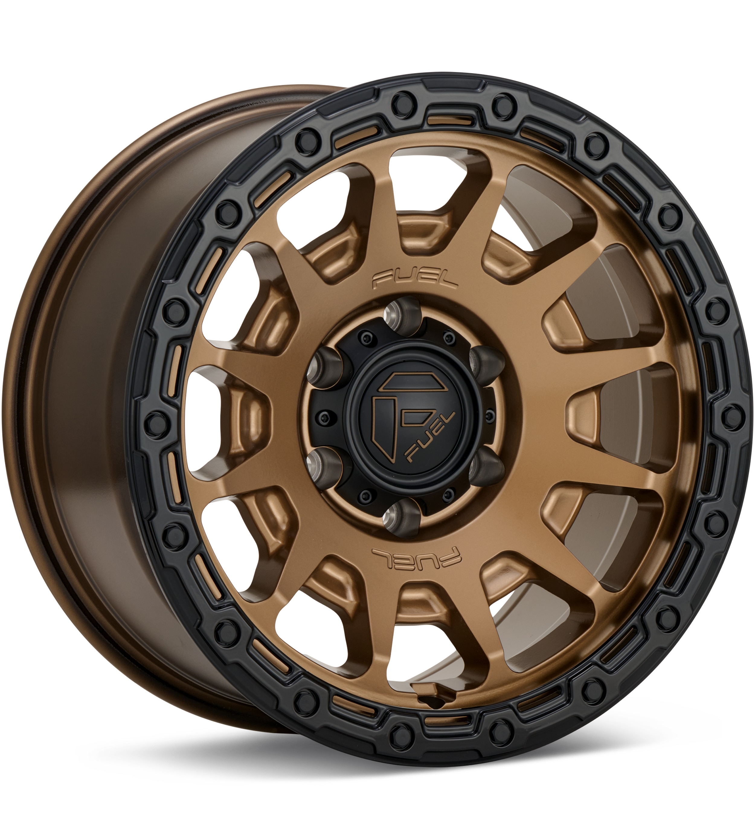 Fuel Off-Road Fortress Matte Bronze w/Black Lip Wheels 18 In 18x9 +20 FC884ZB18906320