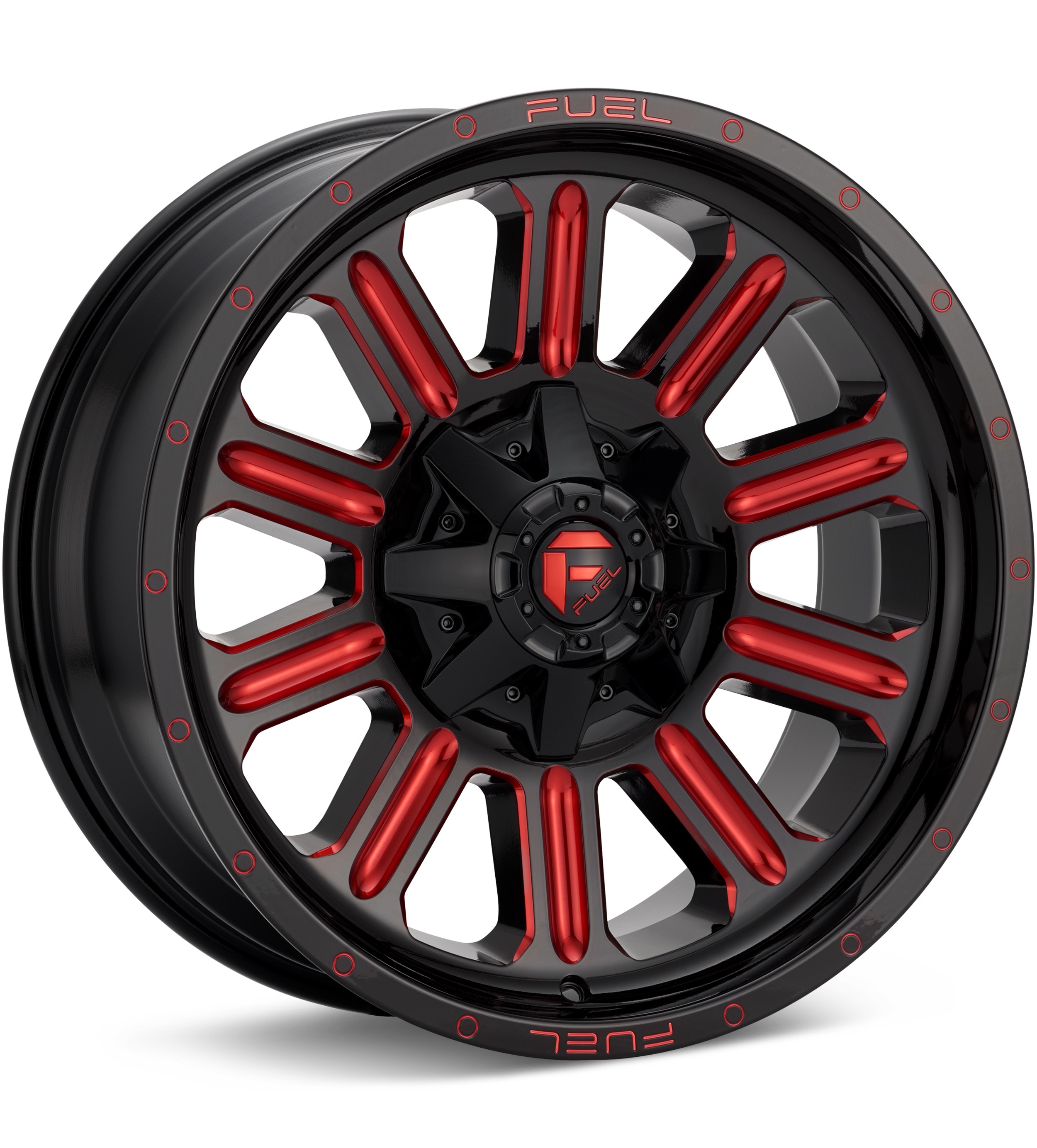Fuel Off-Road Hardline Black w/Red Accent Wheels 15 In 15x8 -18