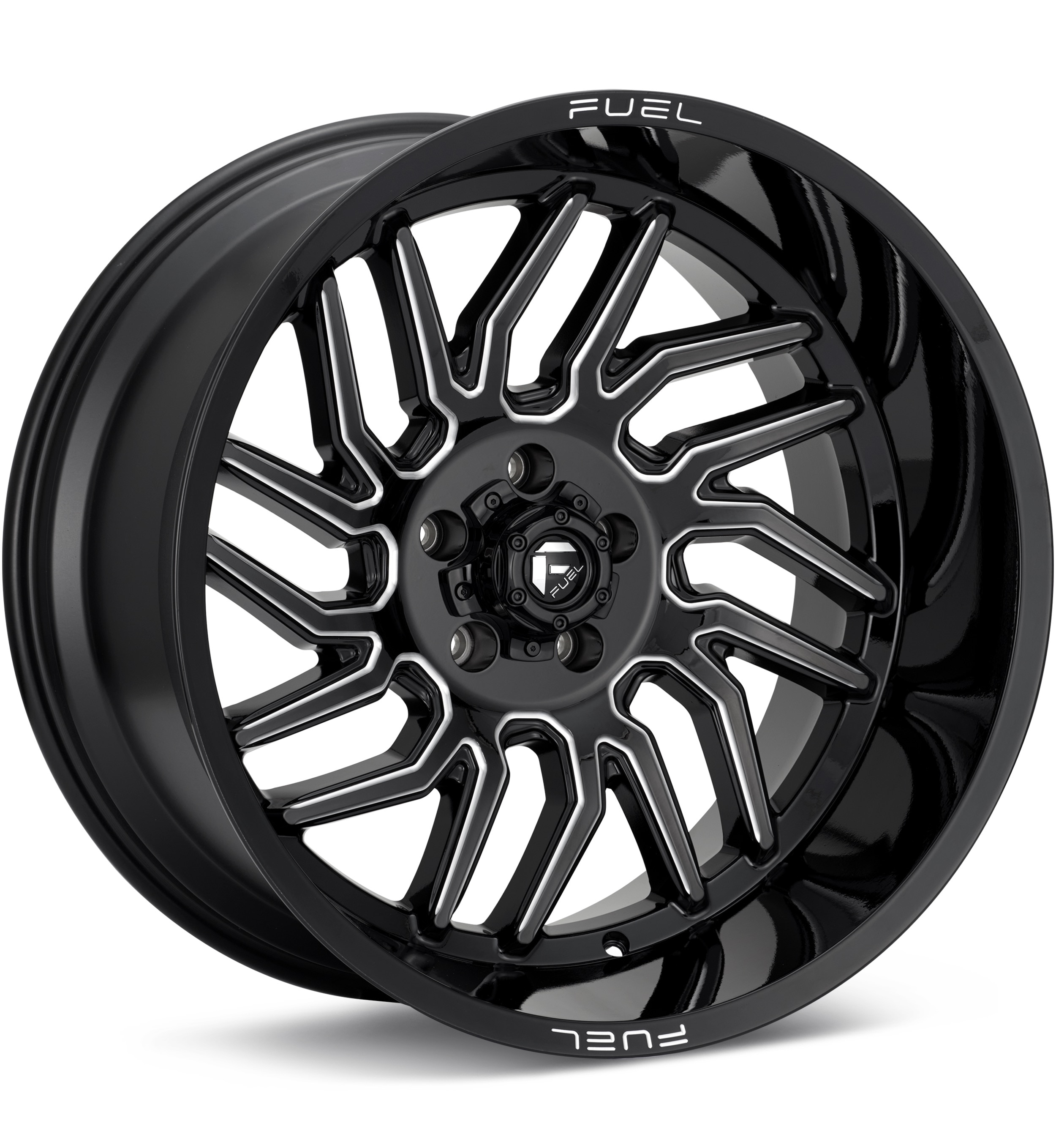 Fuel Off-Road Hurricane Gloss Black w/Milled Accent Wheels 22 In 22x12 -44
