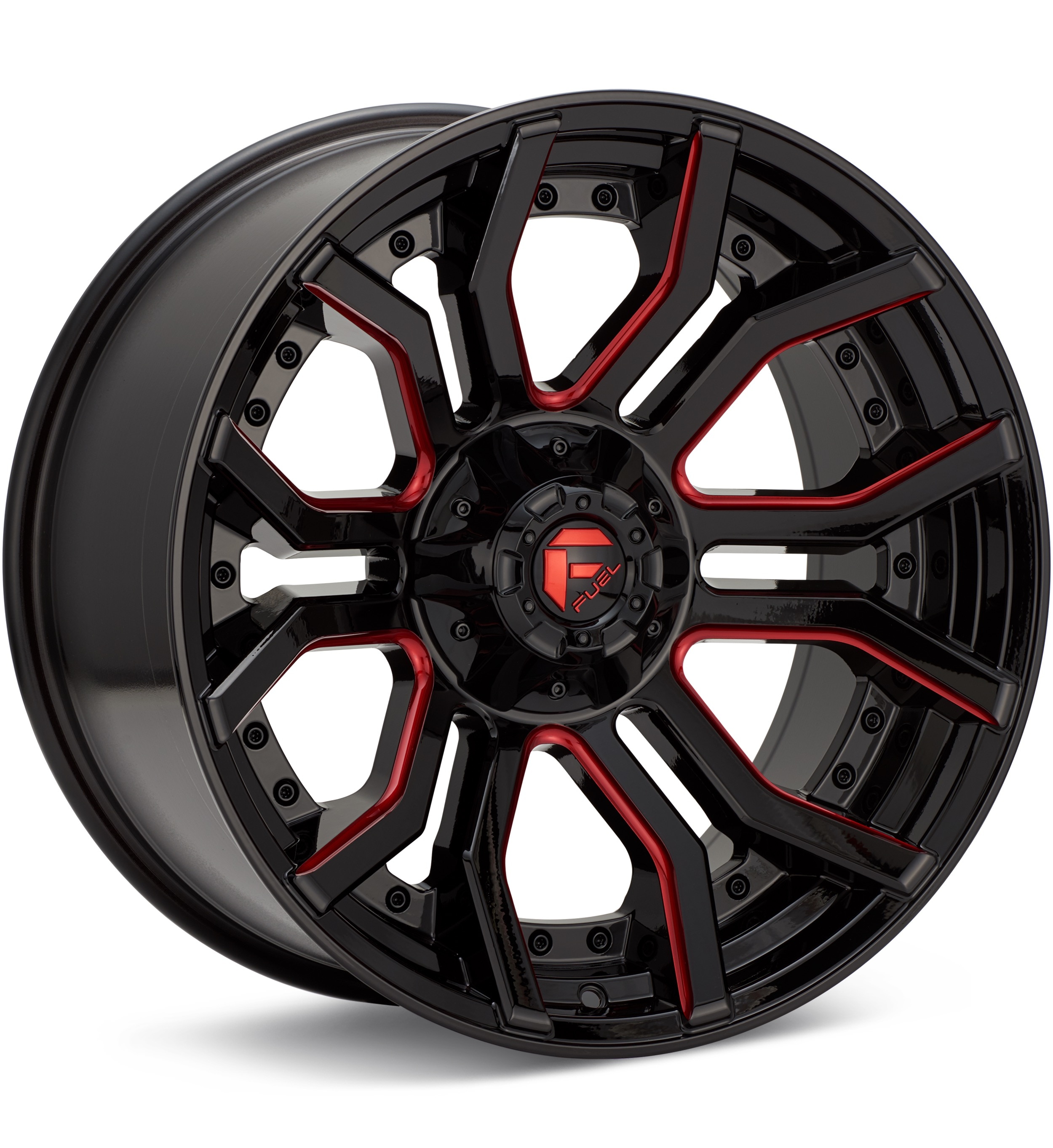Fuel Off-Road Rage 6 Black w/Red Accent Wheels 20 In 20x9 +01 D71220909850