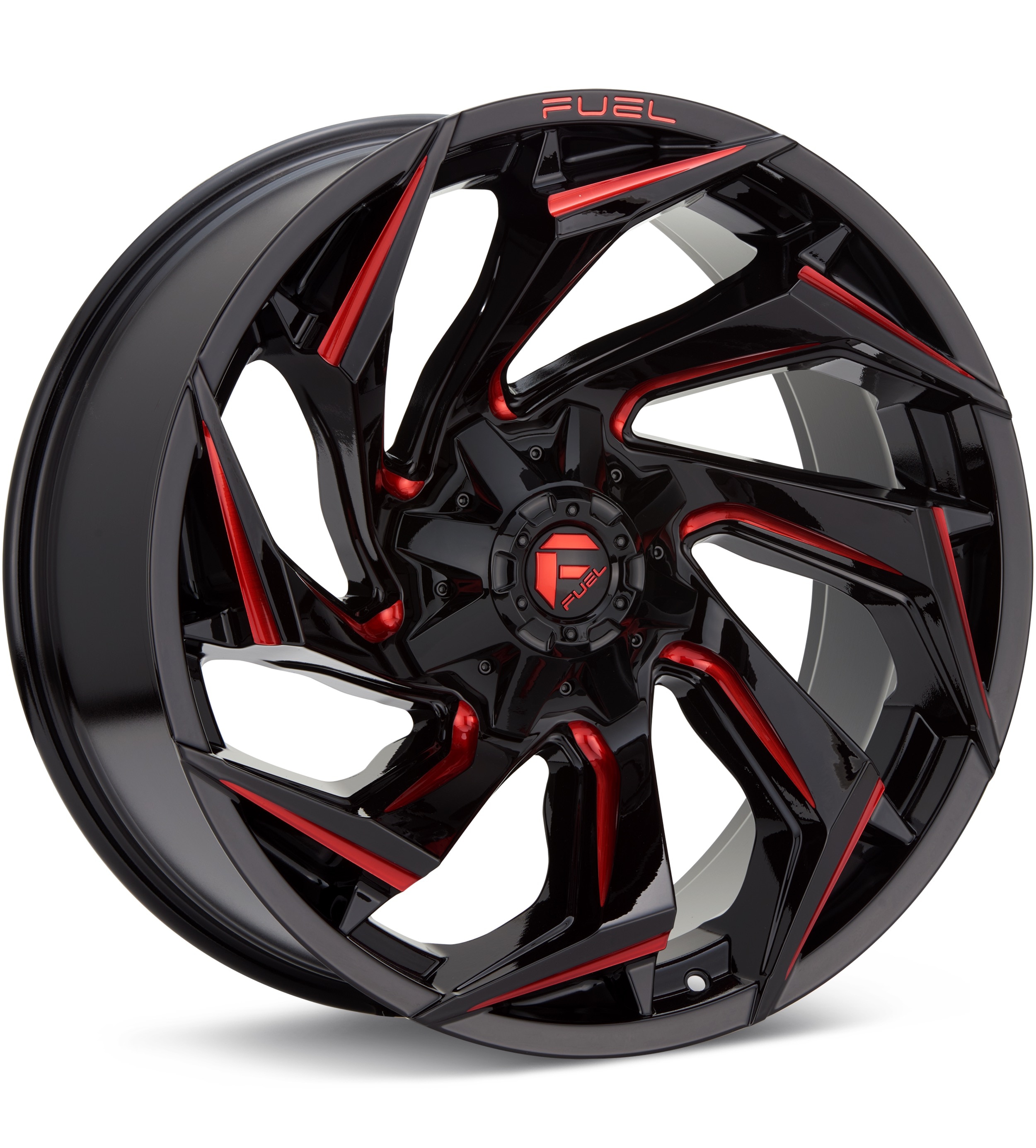 Fuel Off-Road Reaction Gloss Black w/Red Accent Wheels 17 In 17x9 -12