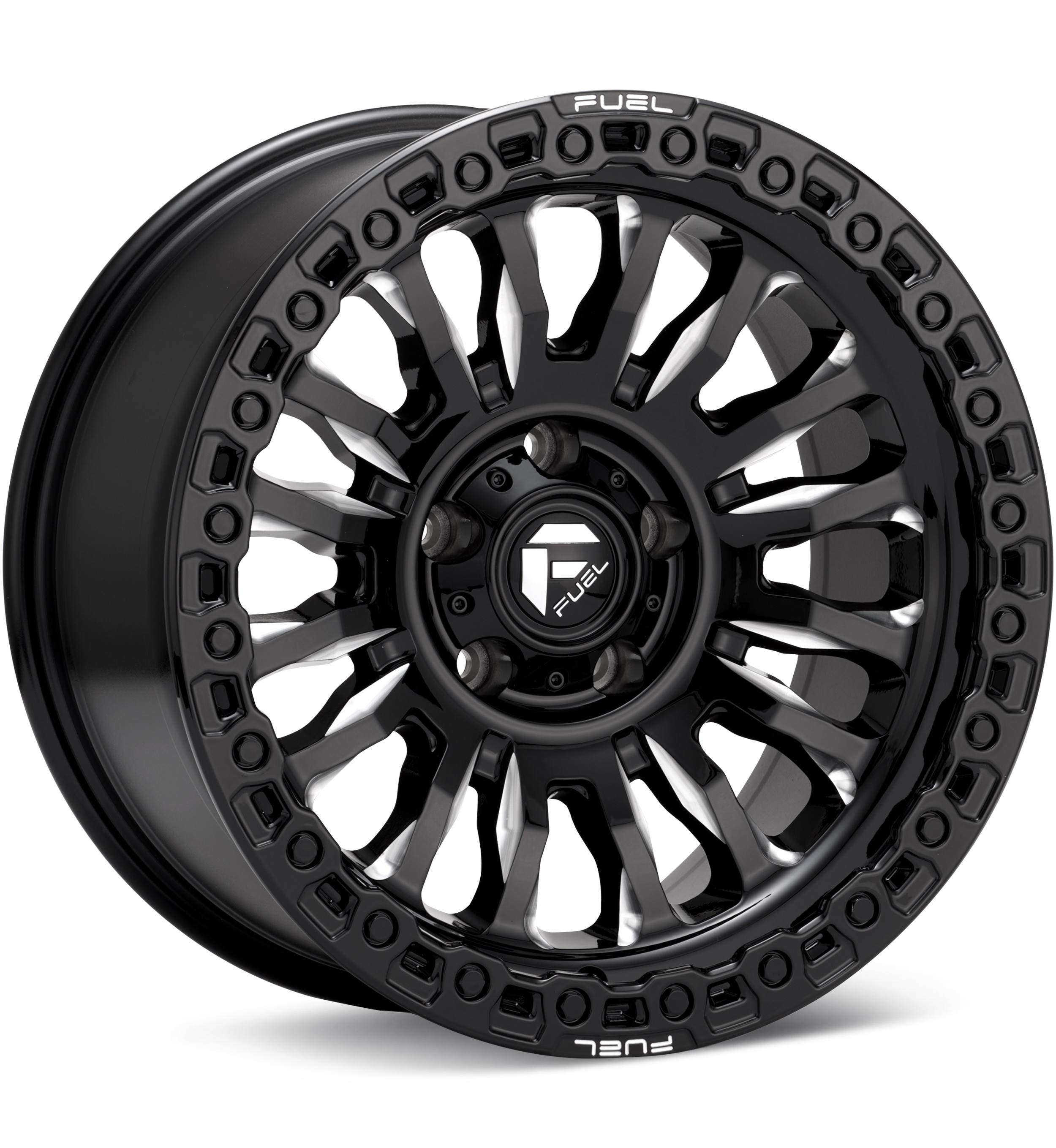 Fuel Off-Road Rincon SBL Gloss Black w/Milled Accent Wheels 17 In 17x9 +25 FC857BE17906825