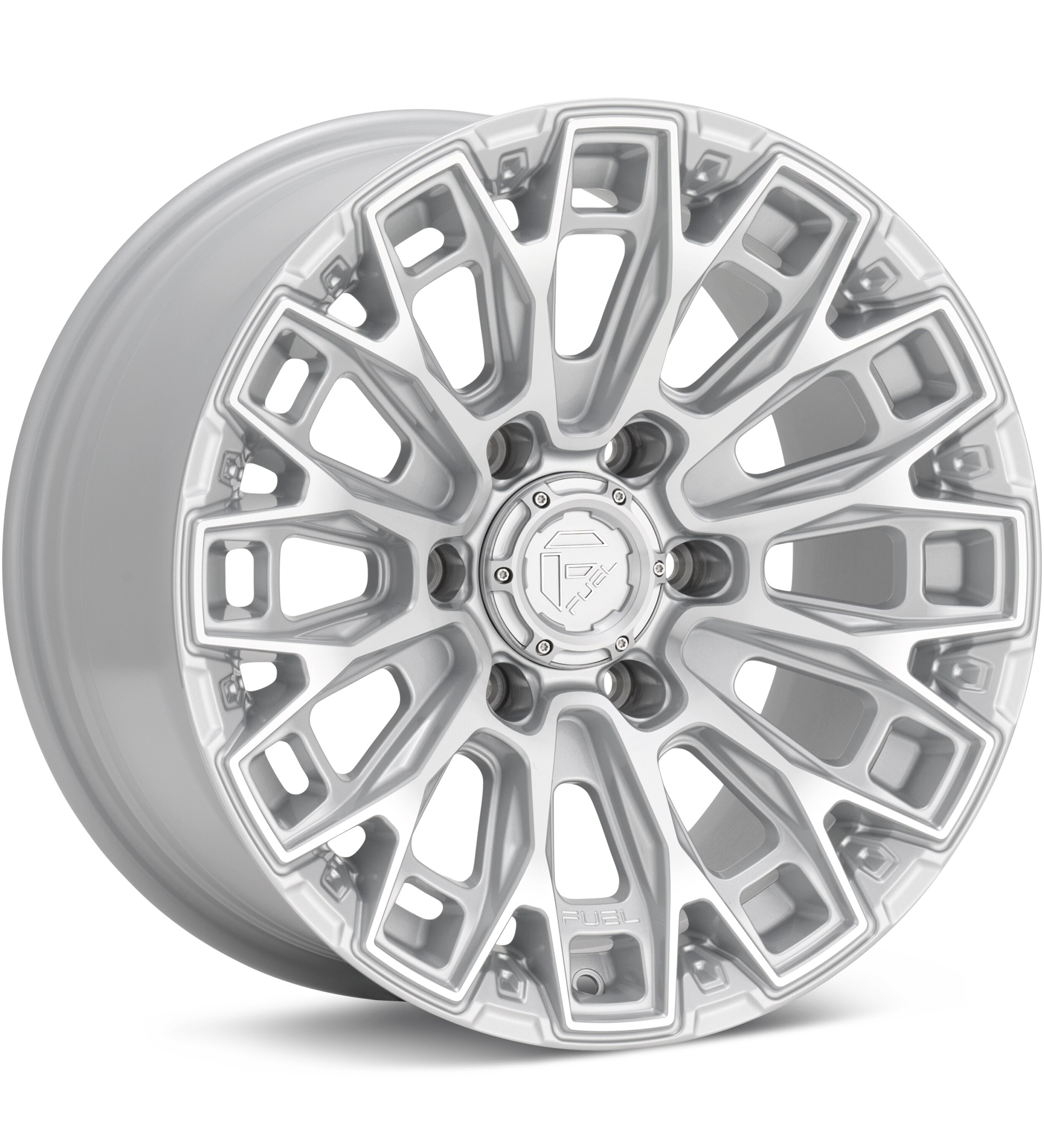 Fuel Off-Road Trax Gloss Silver Machined w/Clear Wheels 18 In 18x9 +01 FC882SD18906801