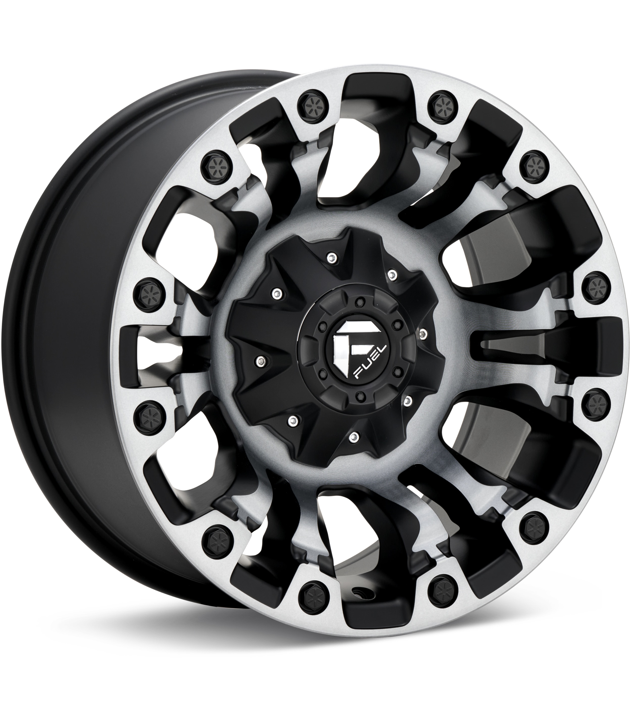 Fuel Off-Road Vapor Matte Black Machine w/GreyTint Wheels 18 In 18x9 +20