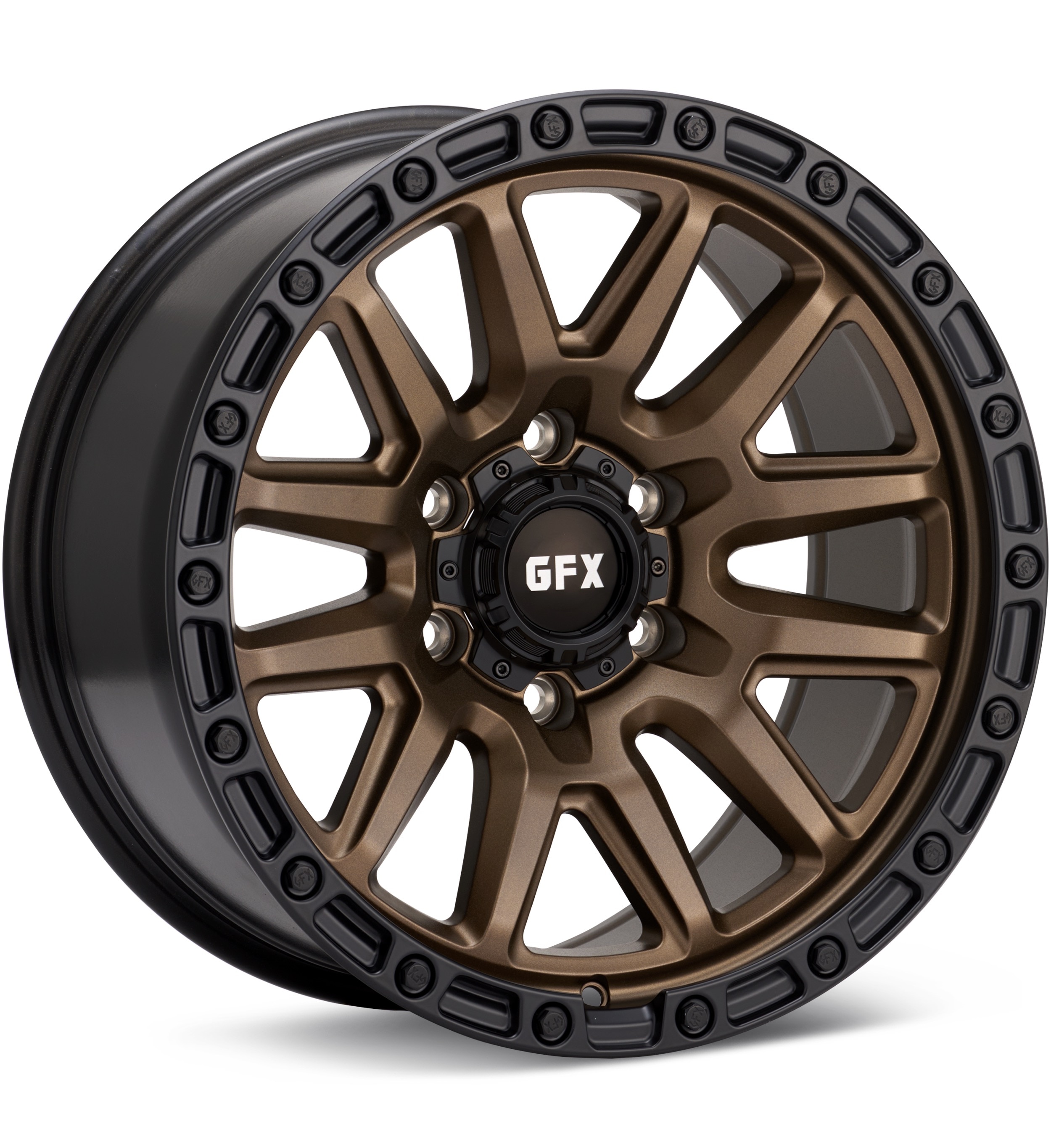 G-FX Wheels TR26 Textured Bronze w/Black Lip Wheels 18 In 18x9 00 T26 890-613900BRB
