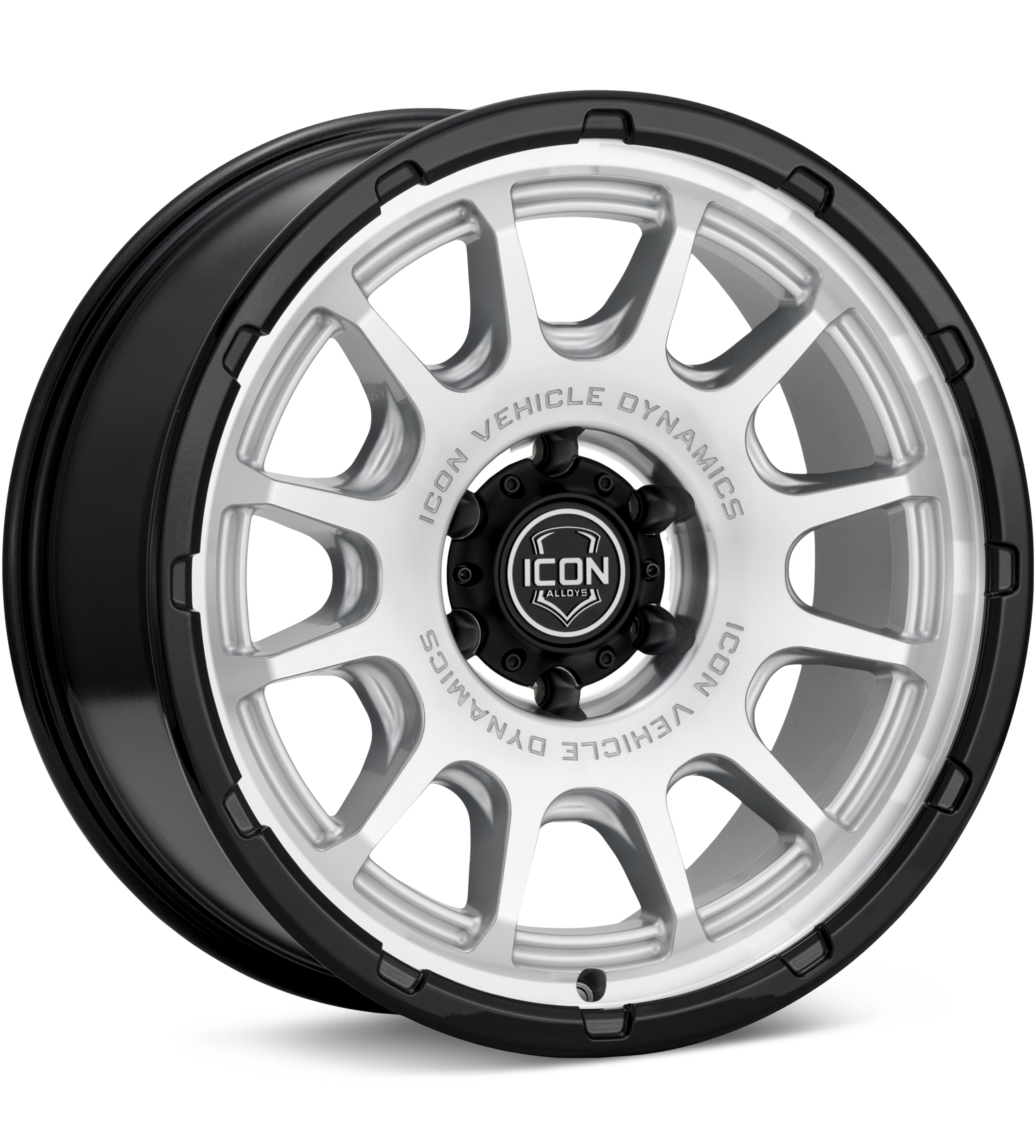 ICON Alloys, ICON Alloys Rancho Machined w/Gloss Black Lip Wheels 20 In 20x9 +16 8420905556SMGB