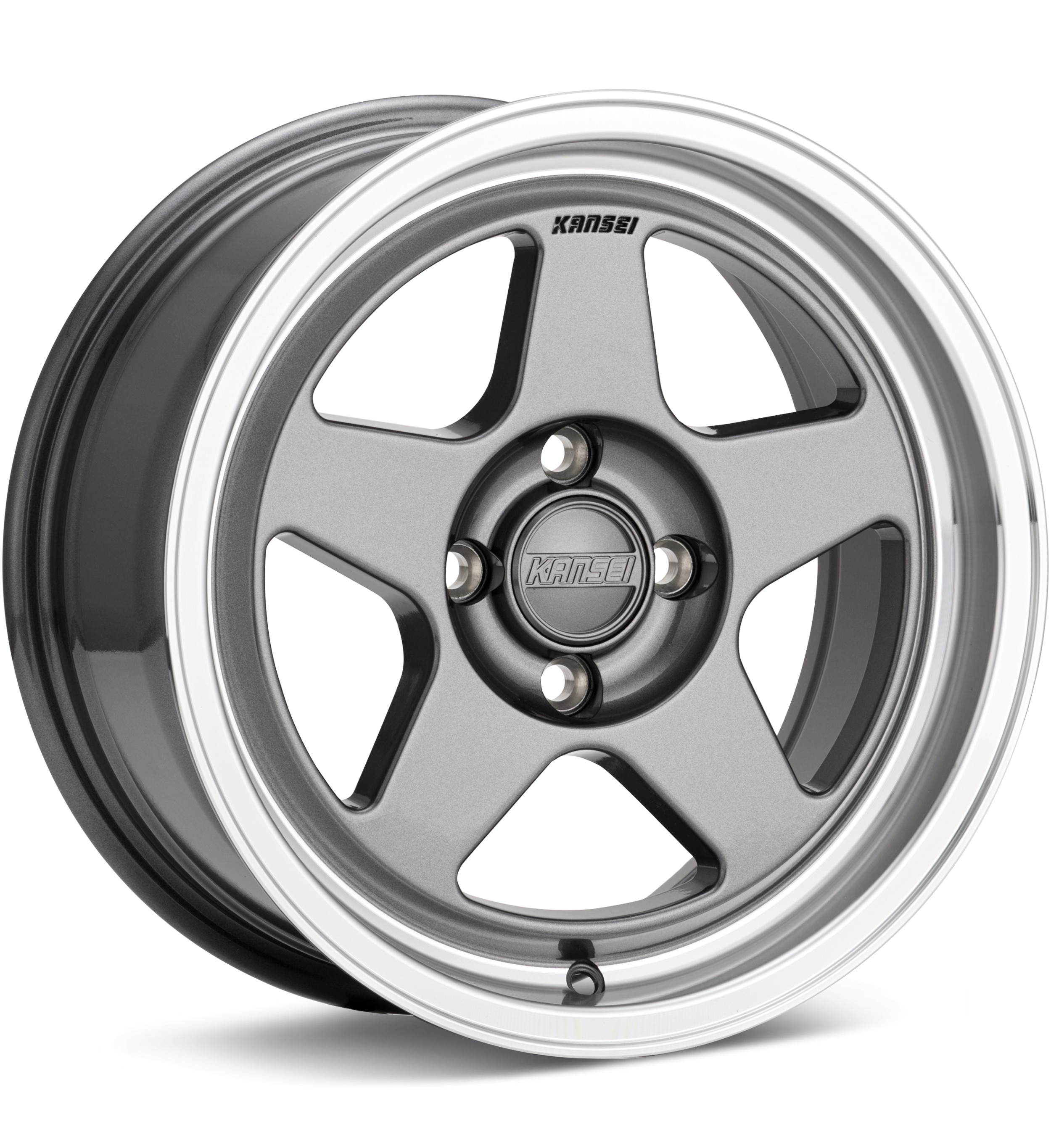 Kansei KNP Gloss Gunmetal w/Machined Lip Wheels In 15x7 +25