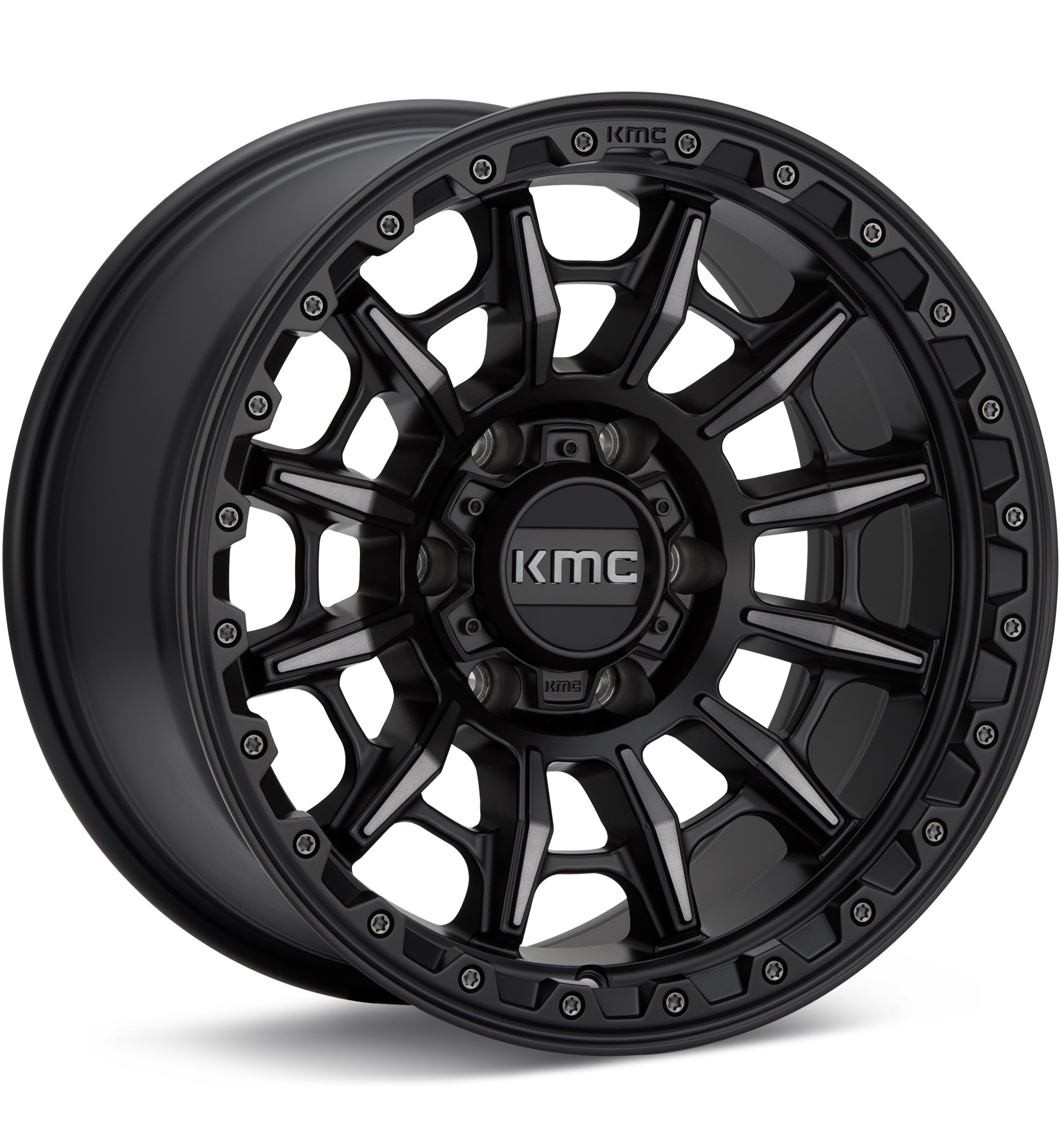 KMC KM547 Carnage Satin Black Machine w/GreyTint Wheels 17 In 17x9 -12