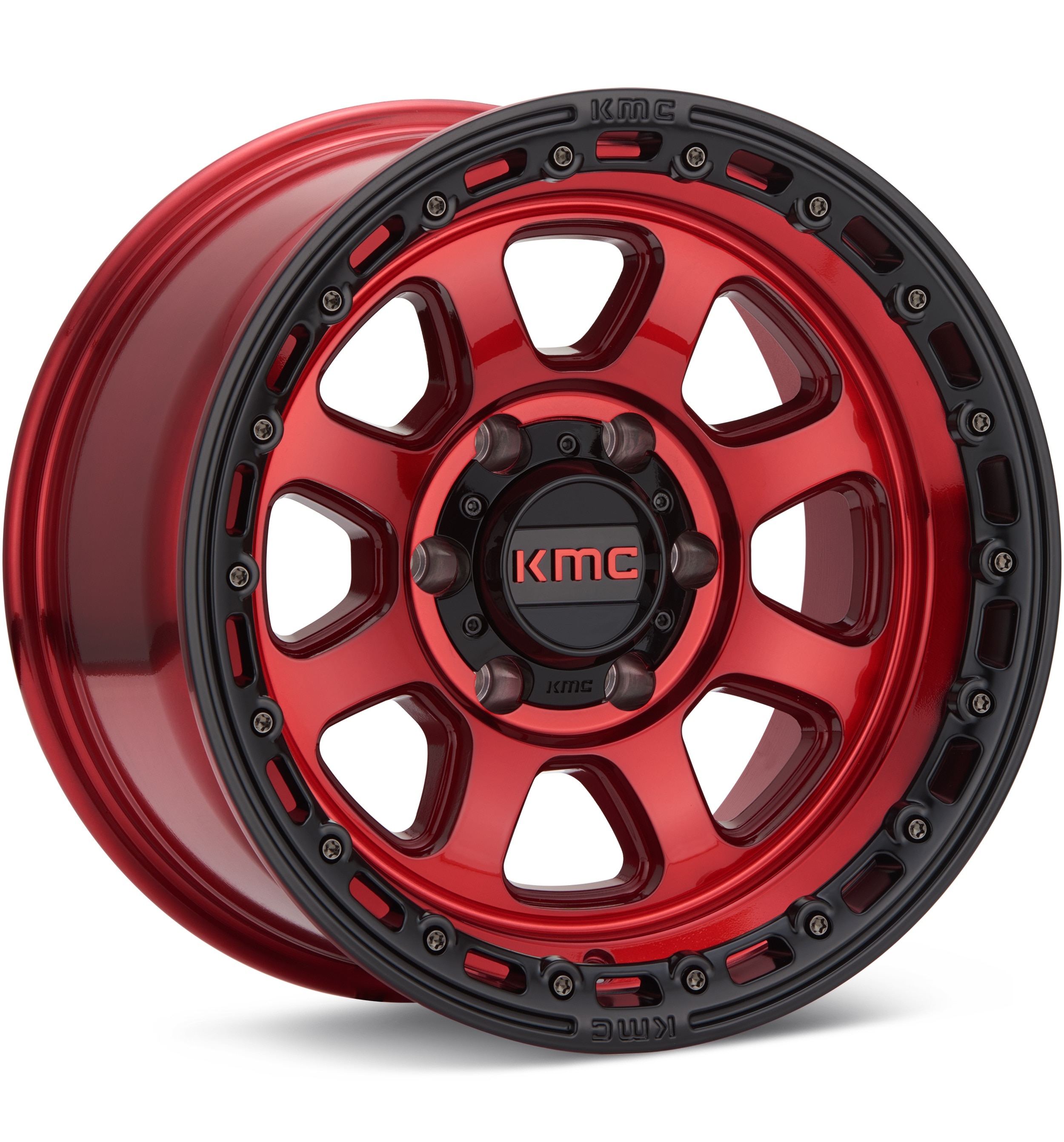 KMC KM548 Chase Candy Red w/Black Lip Wheels 18 In 18x9 +18